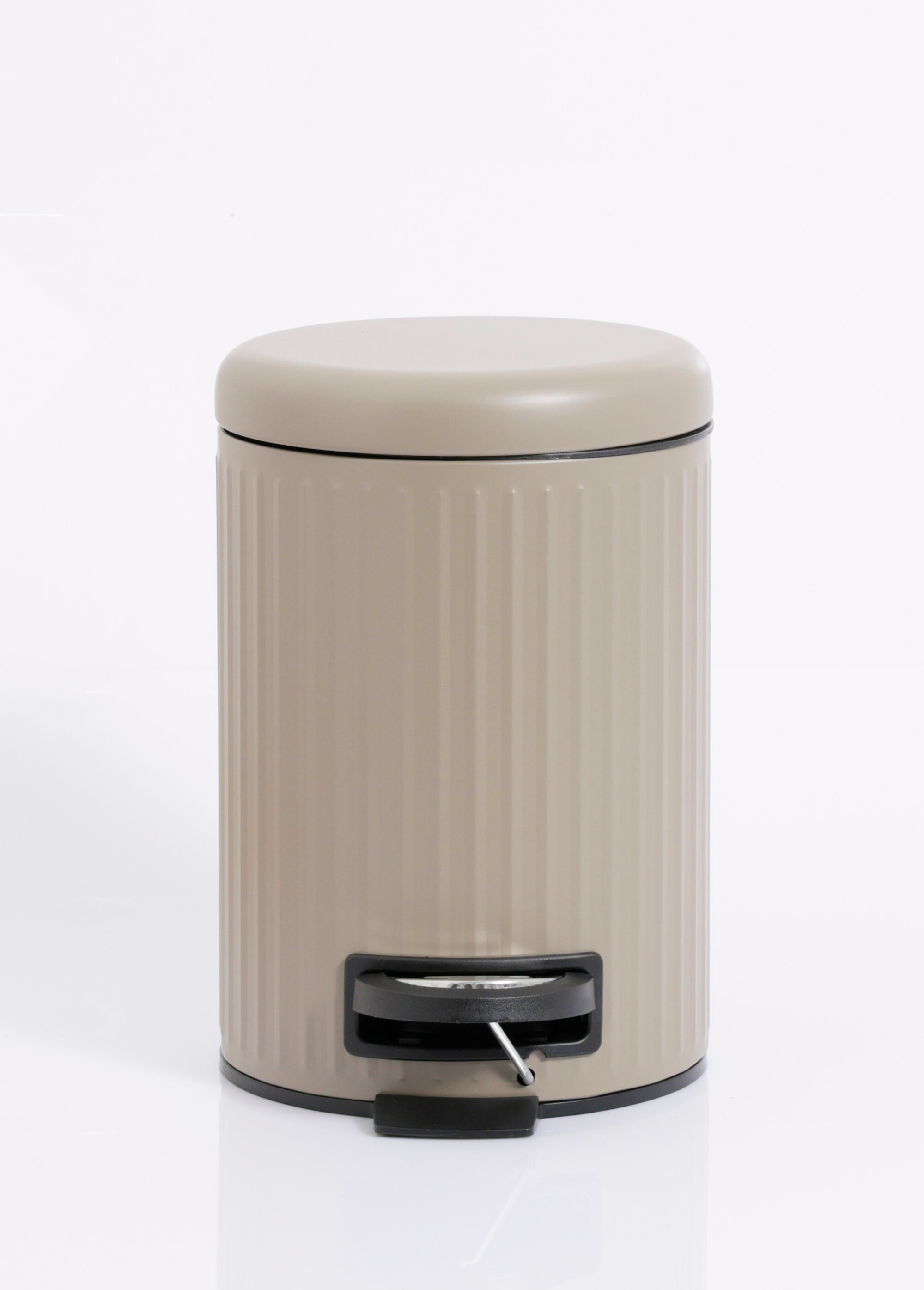 Poubelle de salle de bain 3L métal strié