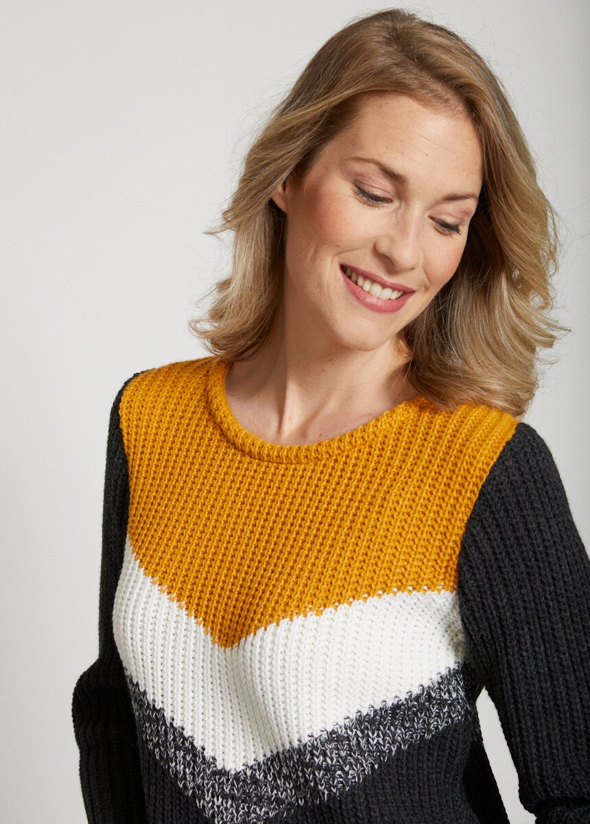 Pull en maille perlée multicolore