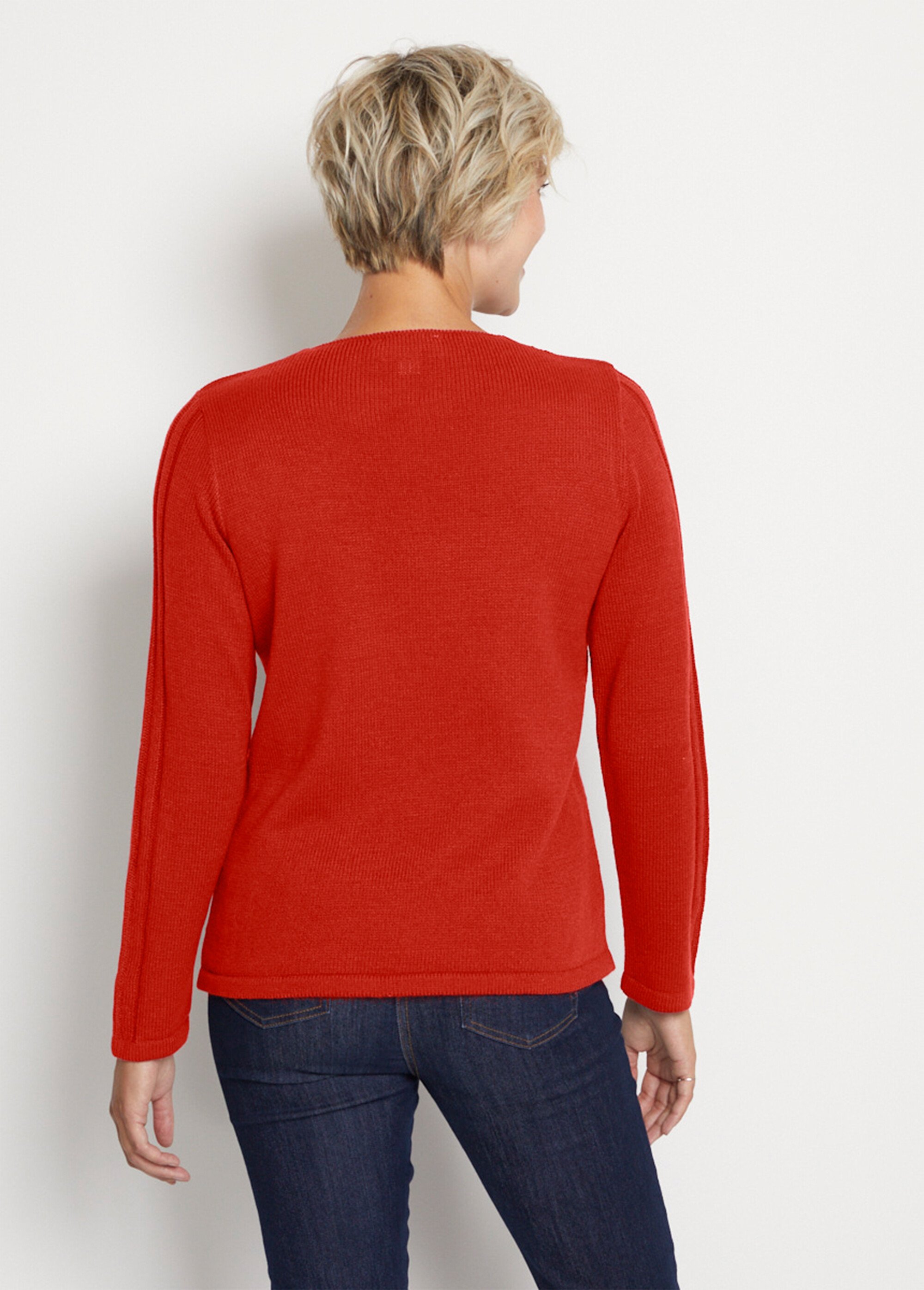 Pull fantaisie reliefée manches longues