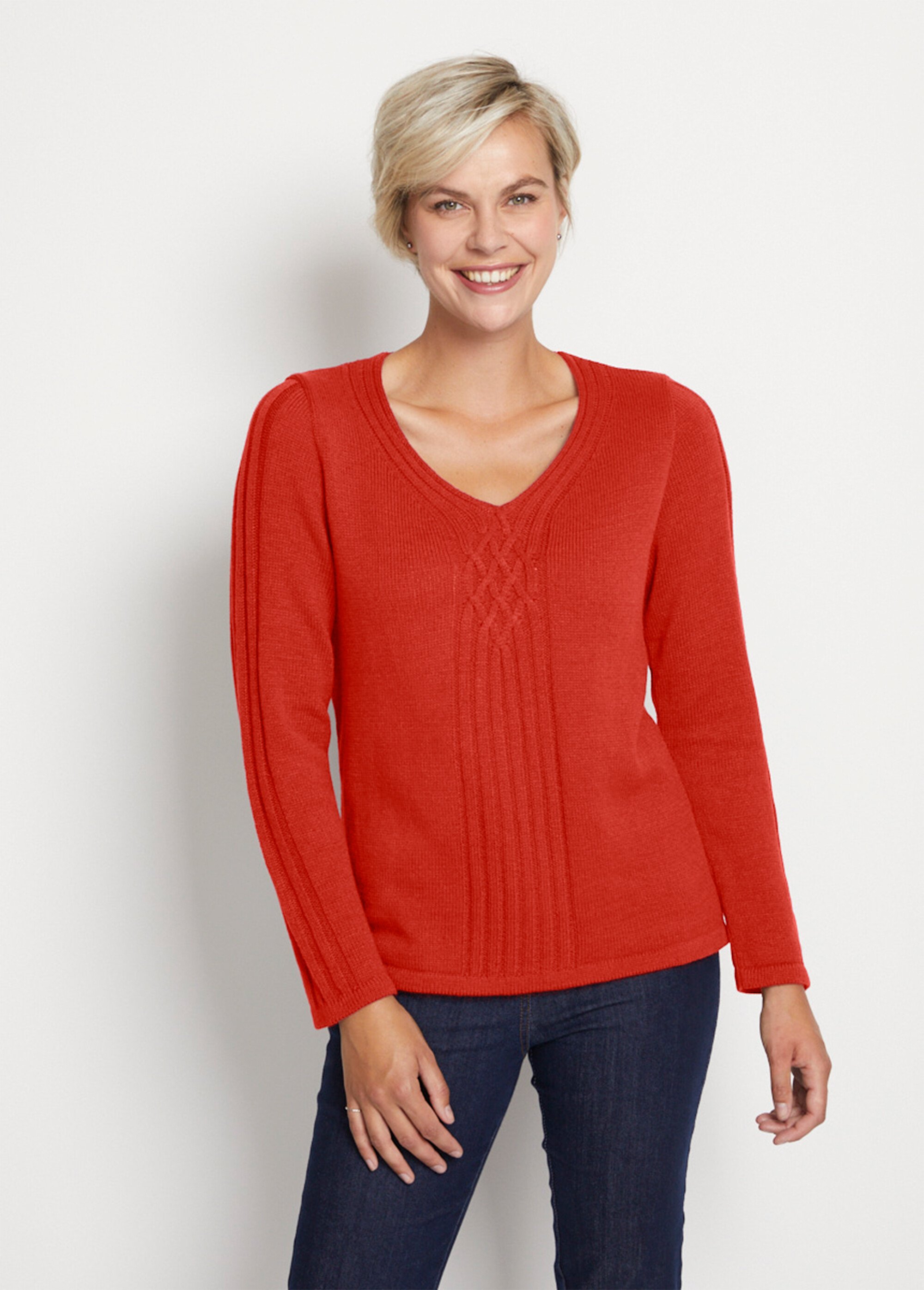 Pull fantaisie reliefée manches longues
