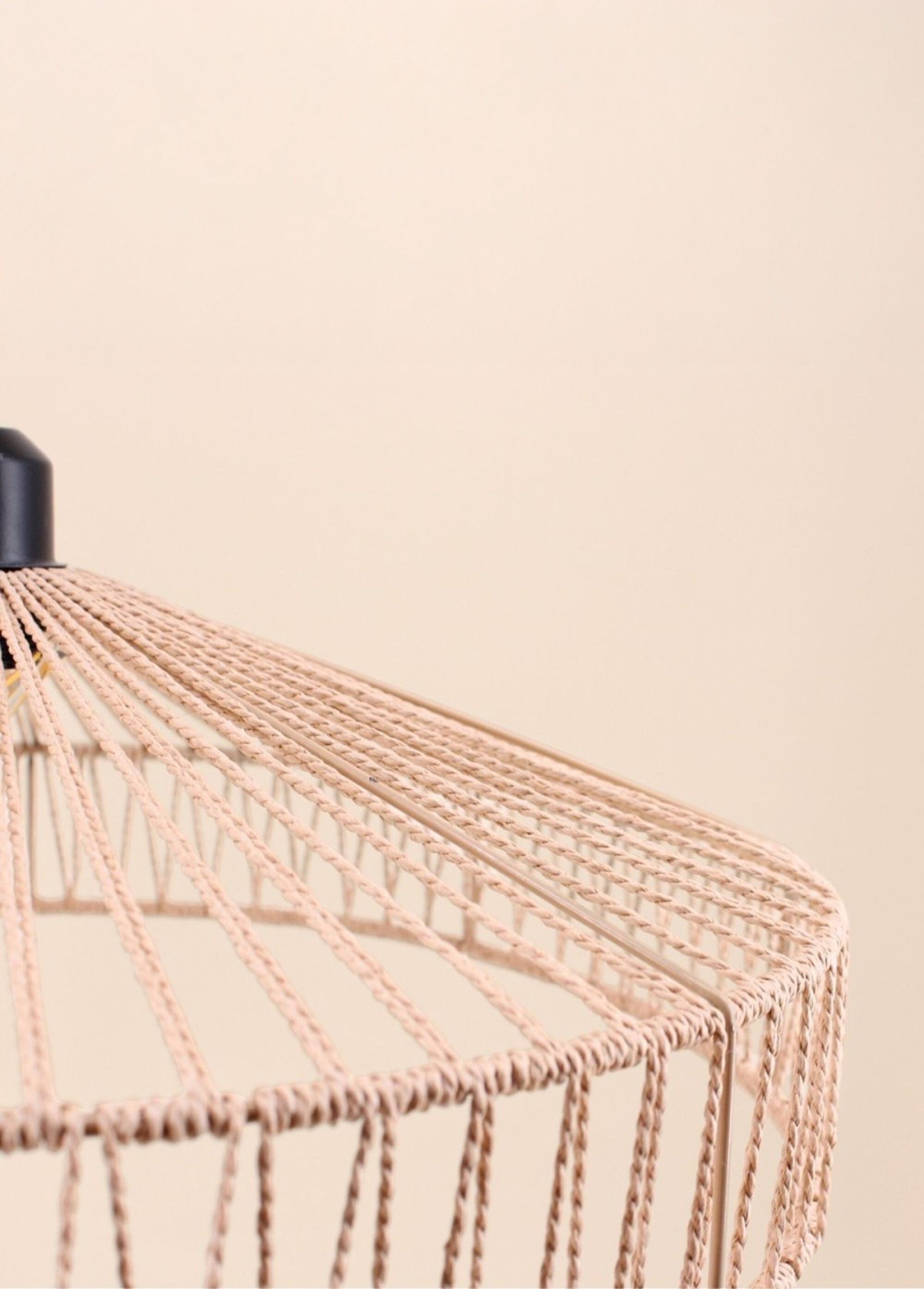 Suspension tressée en corde et métal BEIGE NOR-22257 DE1