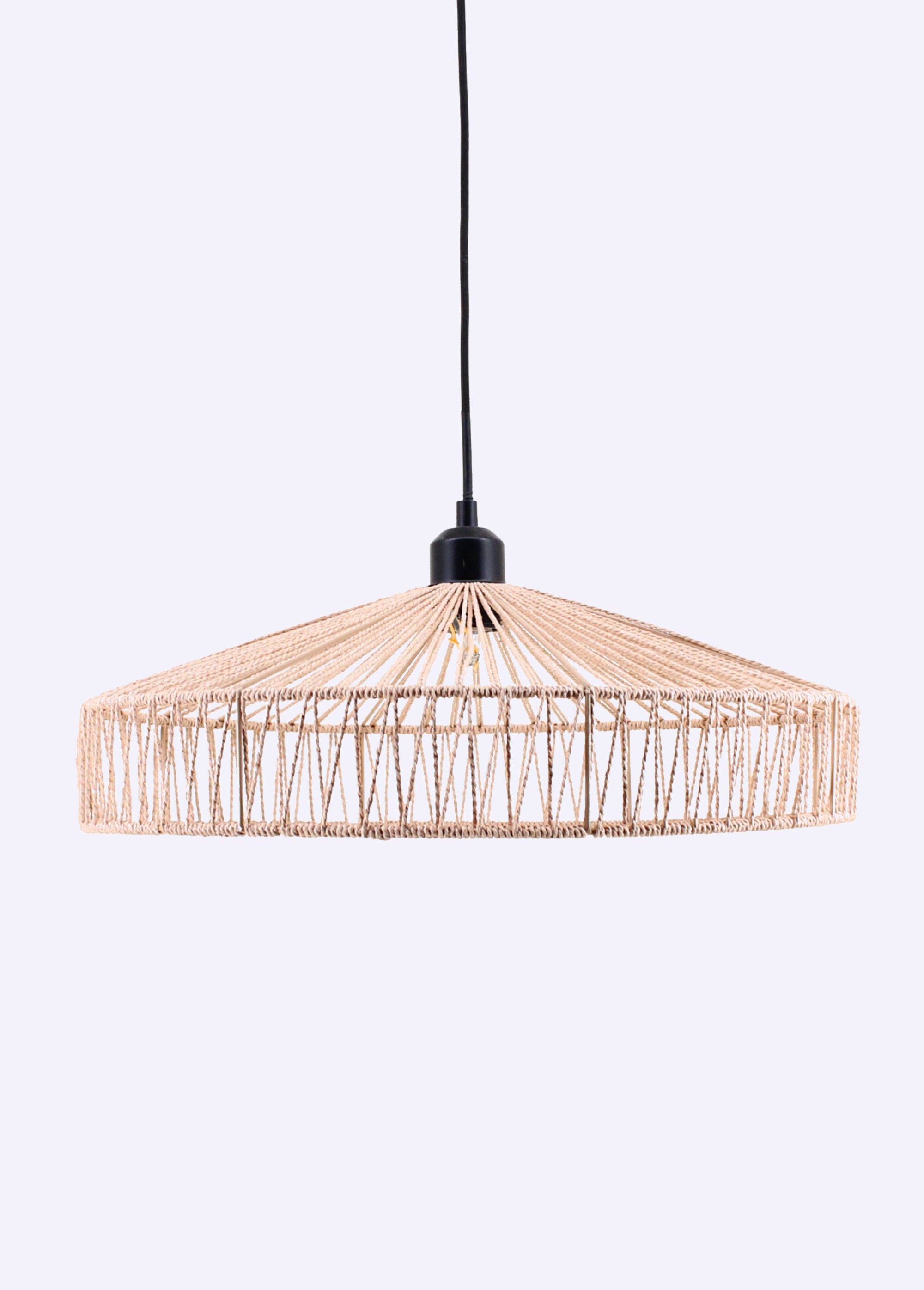 Suspension tressée en corde et métal BEIGE NOR-22257 FA1