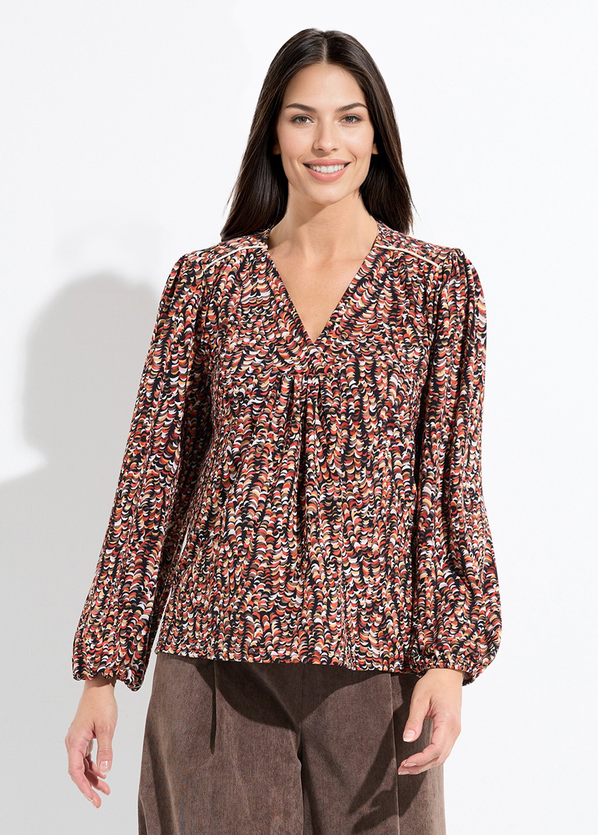 T-shirt blouse ample imprimé graphique Femme Noir CARLY FA1