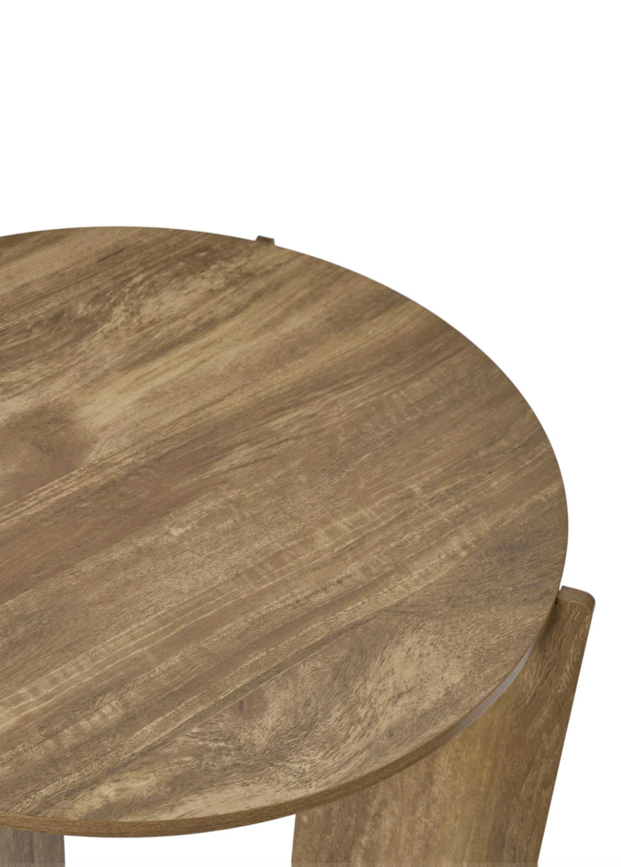 Table basse arrondie en bois HERITAGE MARRON CMP-HD7827 DE3