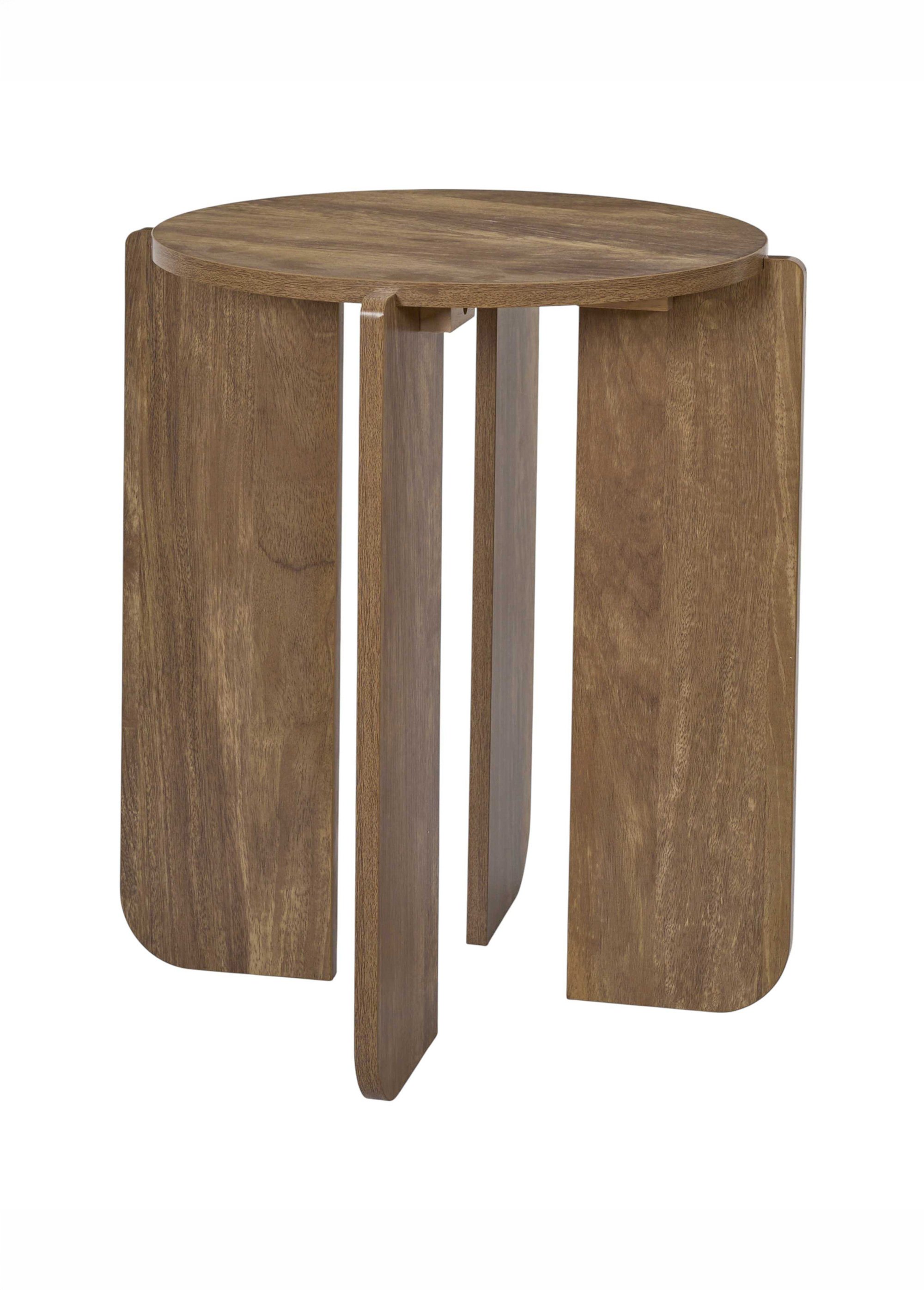 Table d'appoint arrondie bois HERITAGE MARRON CMP-HD7828 DE1