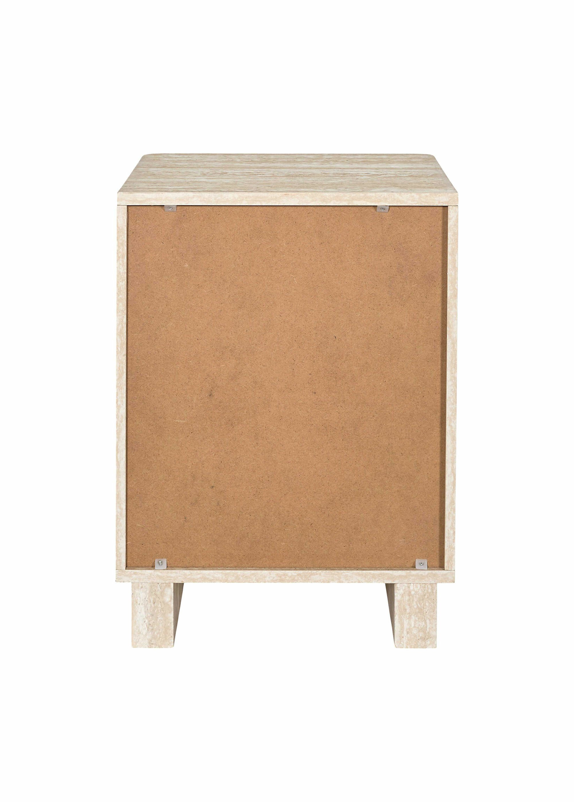 Table de chevet effet pierre travertin