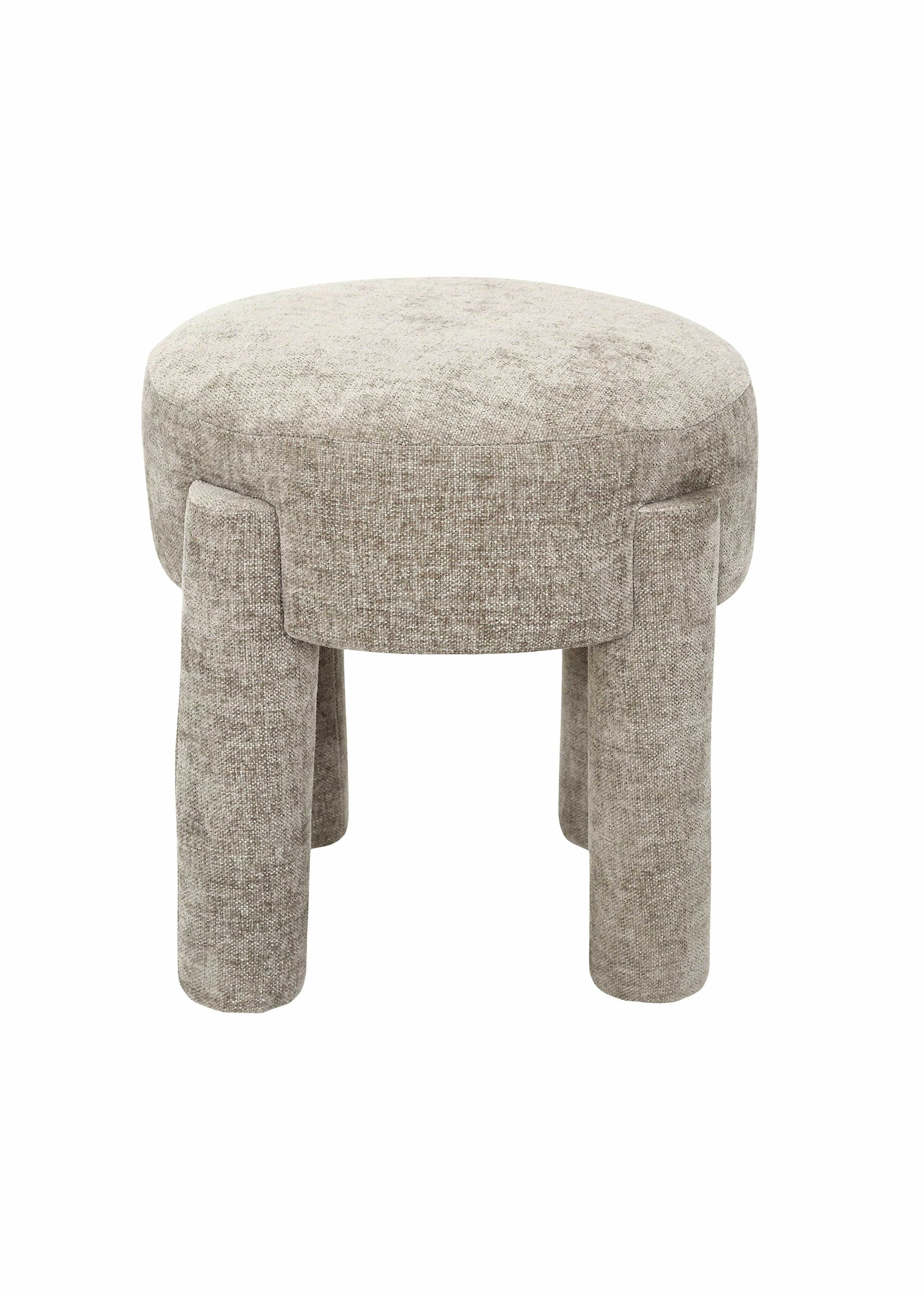 Tabouret en maille chenille et bois 1B MARRON CMP-HD7784 DE1