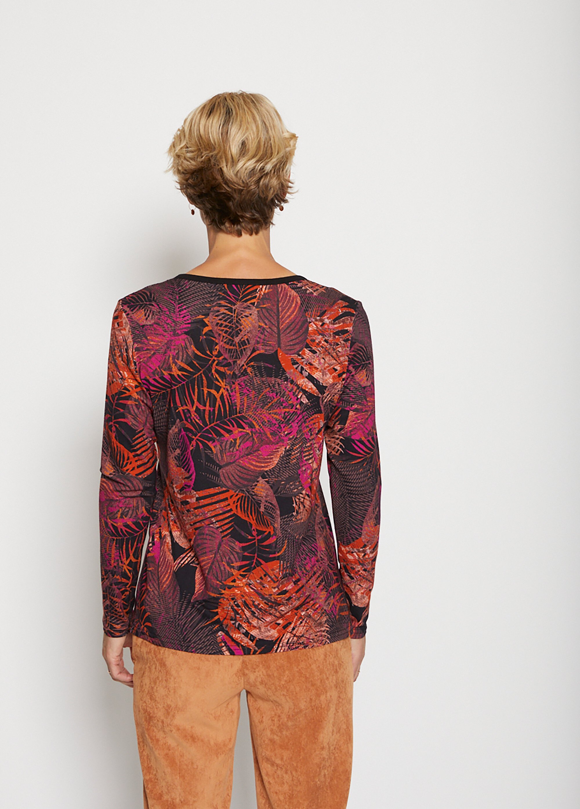 T-shirt imprimé encolure ronde bijou