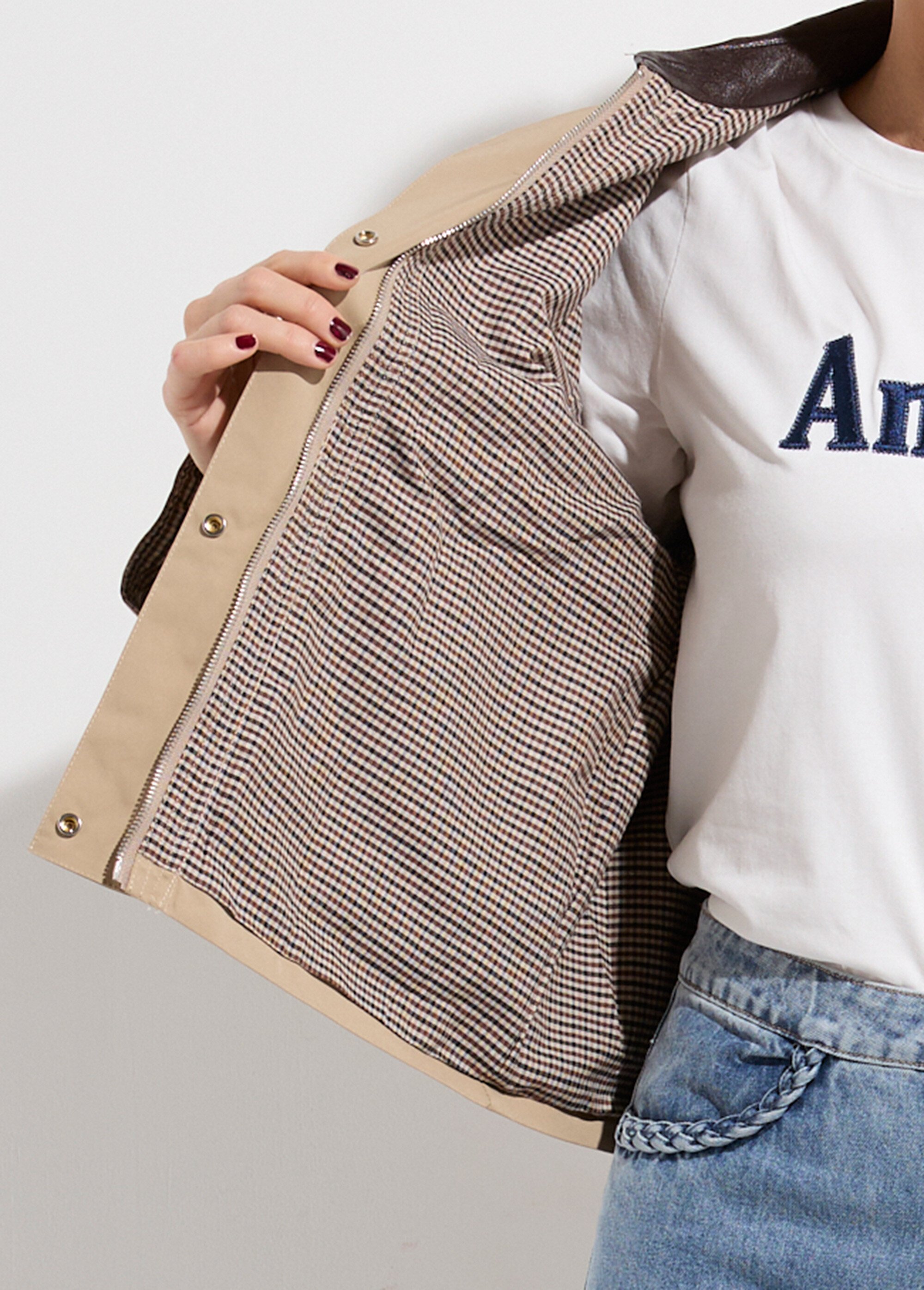 Blouson déperlant esprit outdoor Femme Beige JS-JS-1177 DE2