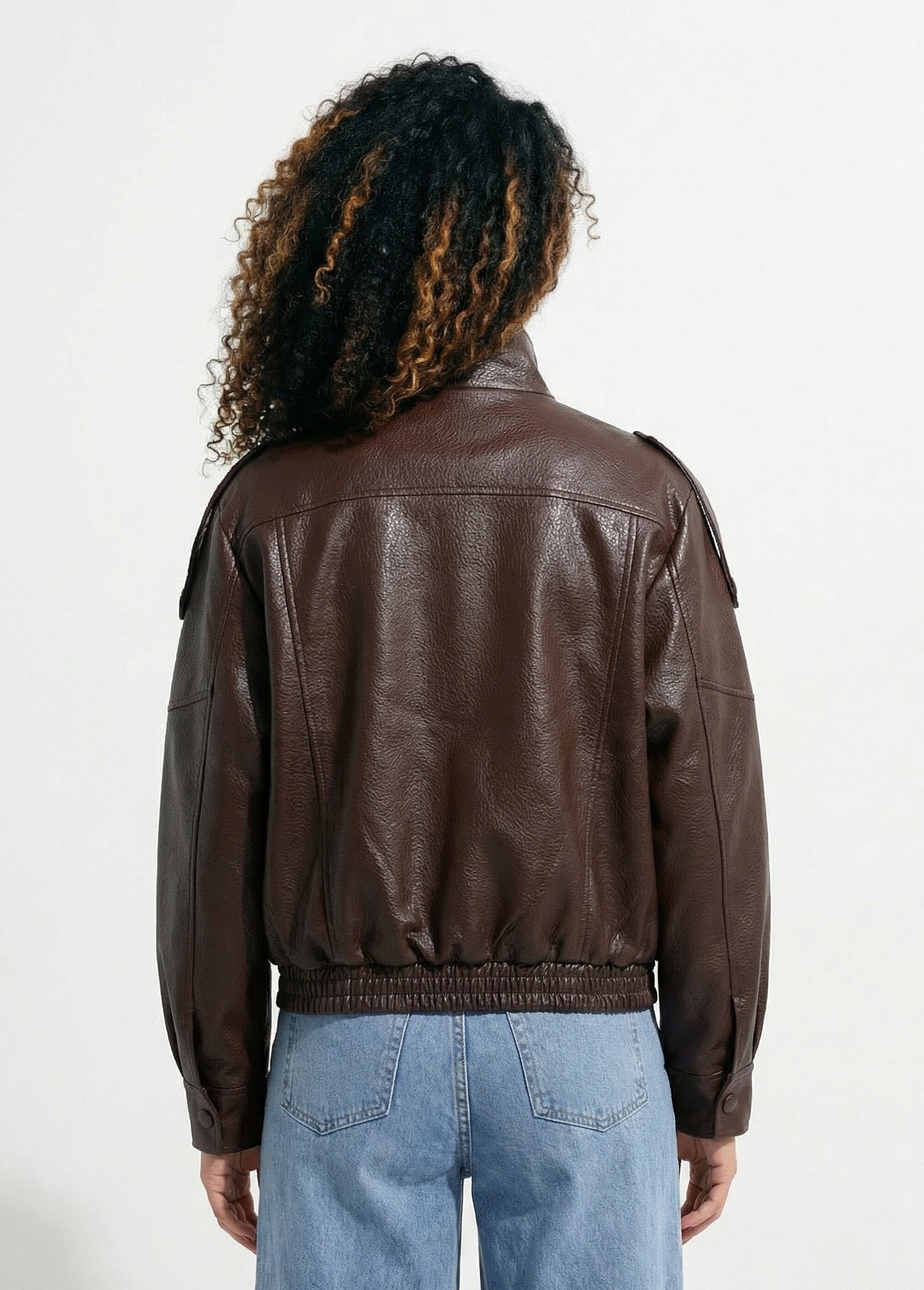 Blouson simili cuir inspiration vintage