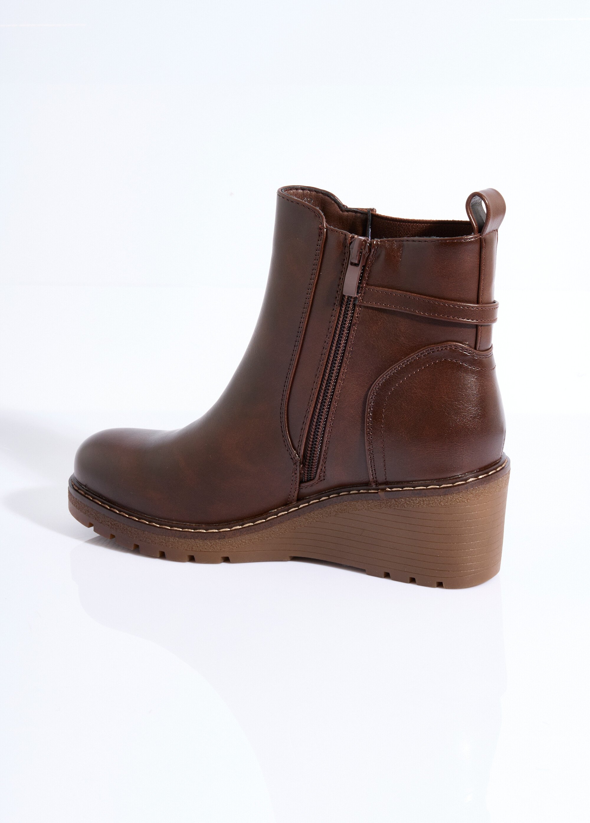 Boots bi matière avec semelle compensée