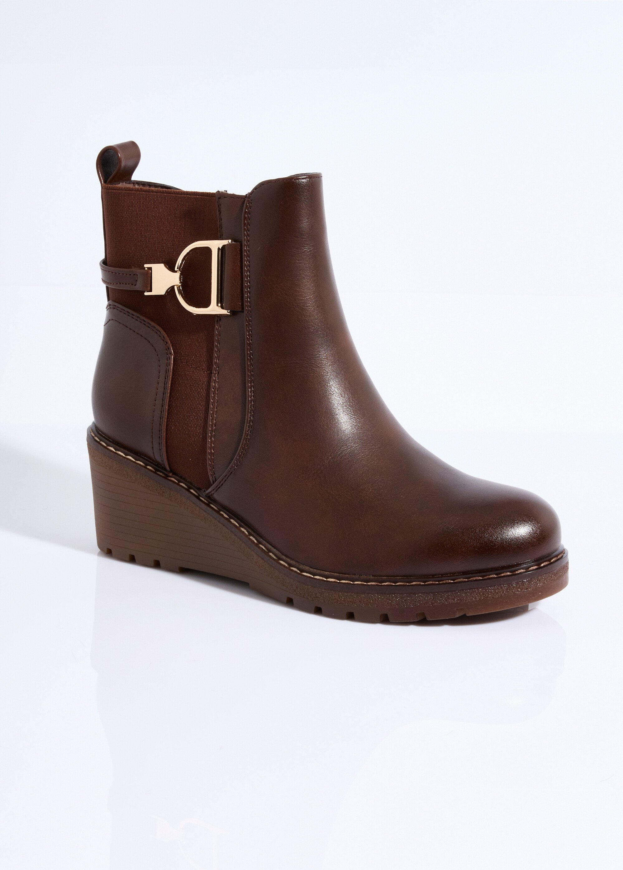 Boots bi matière avec semelle compensée