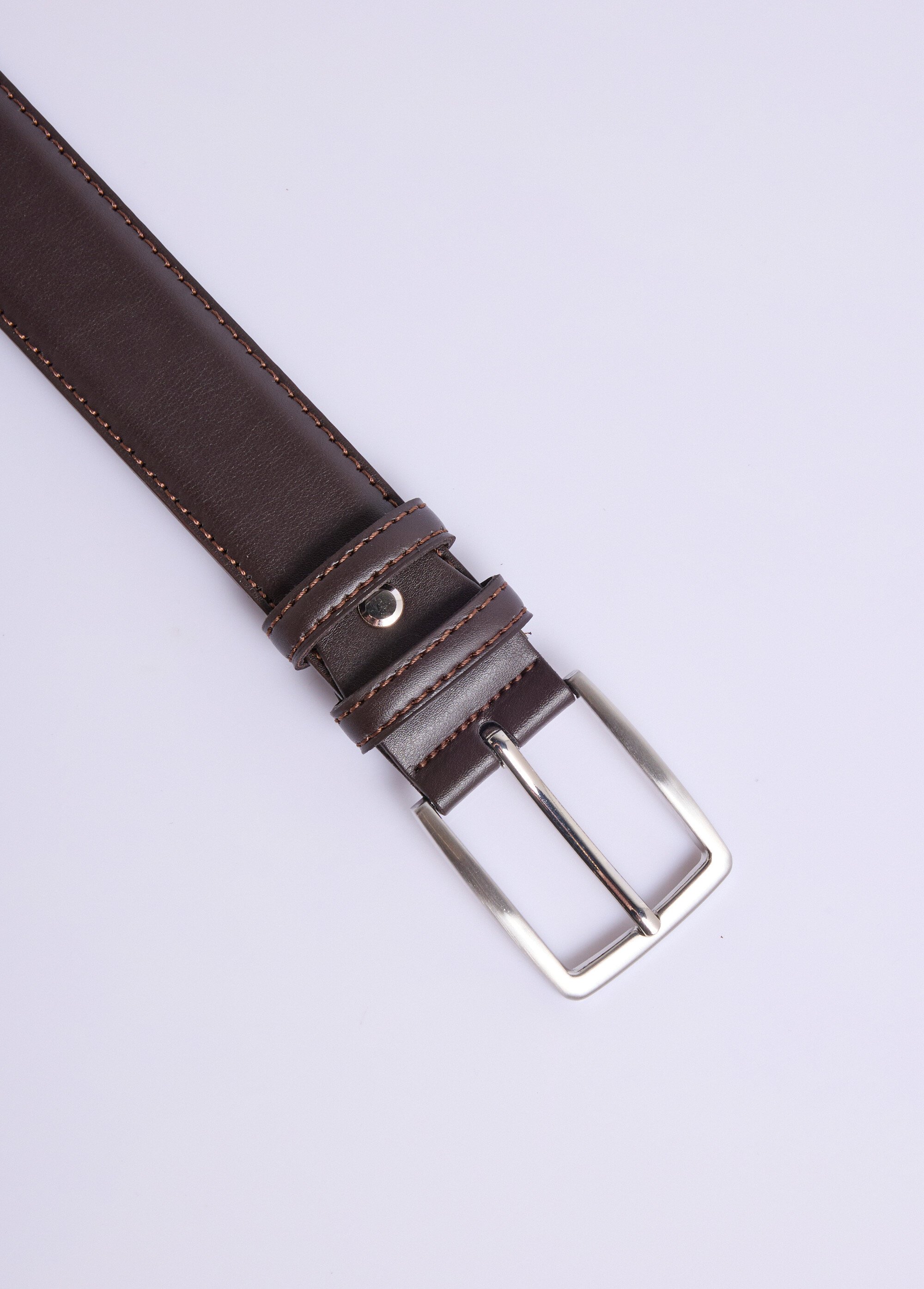 Ceinture vegan boucle métal Homme Marron FOULE DE1