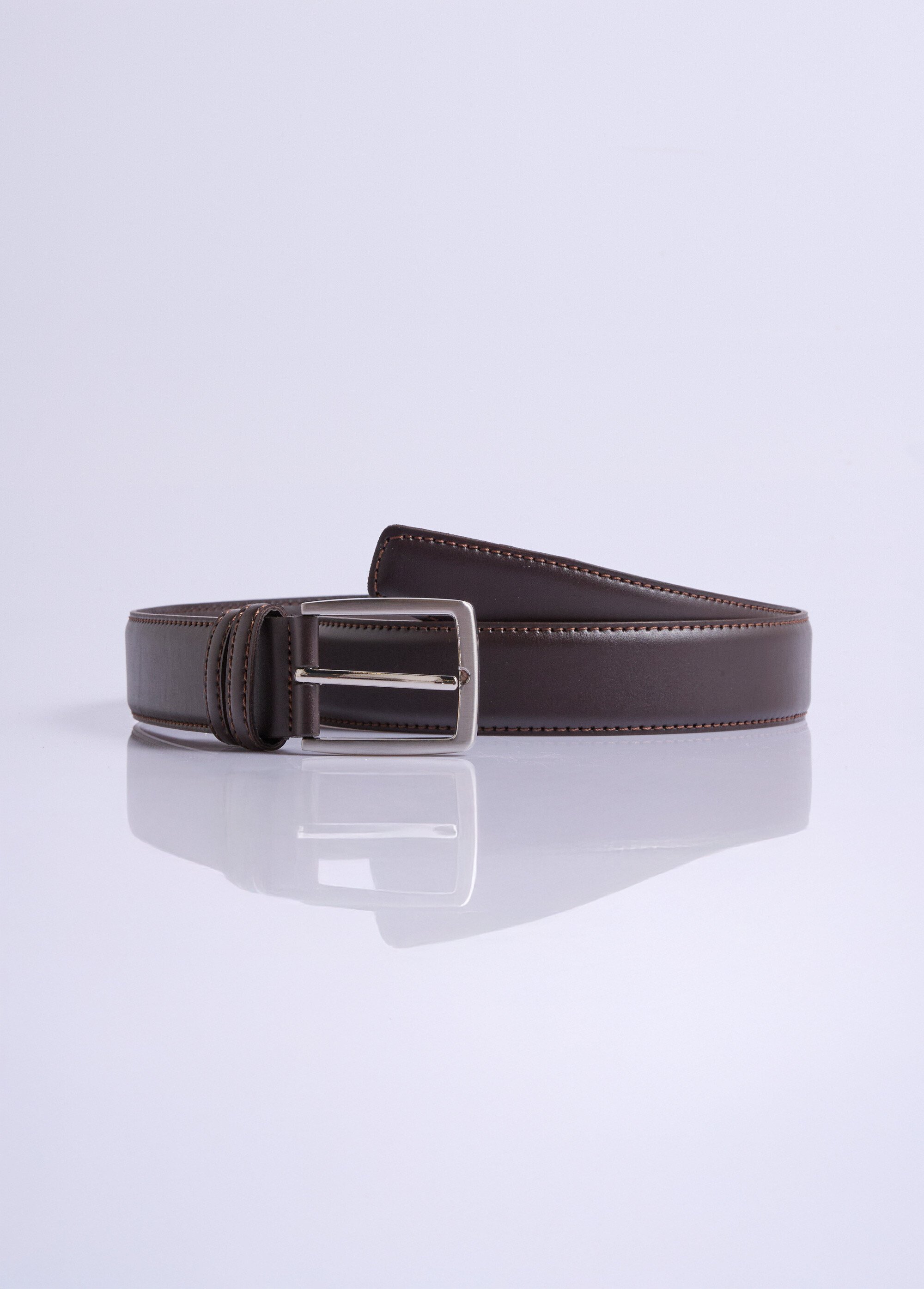 Ceinture vegan boucle métal Homme Marron FOULE FA1