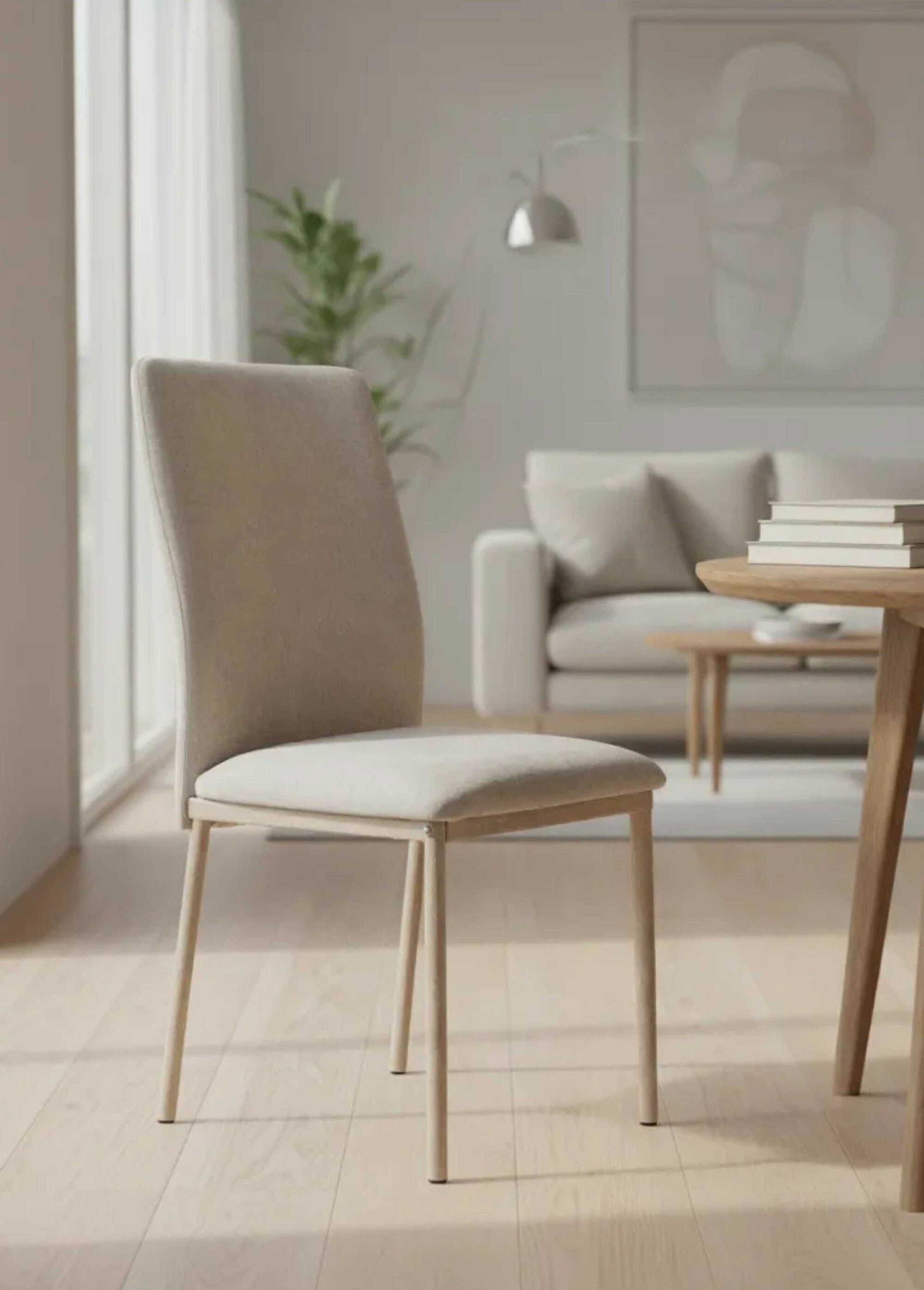 Chaise assise tissu maille  chenille BEIGE CMP-HD7789 SI1