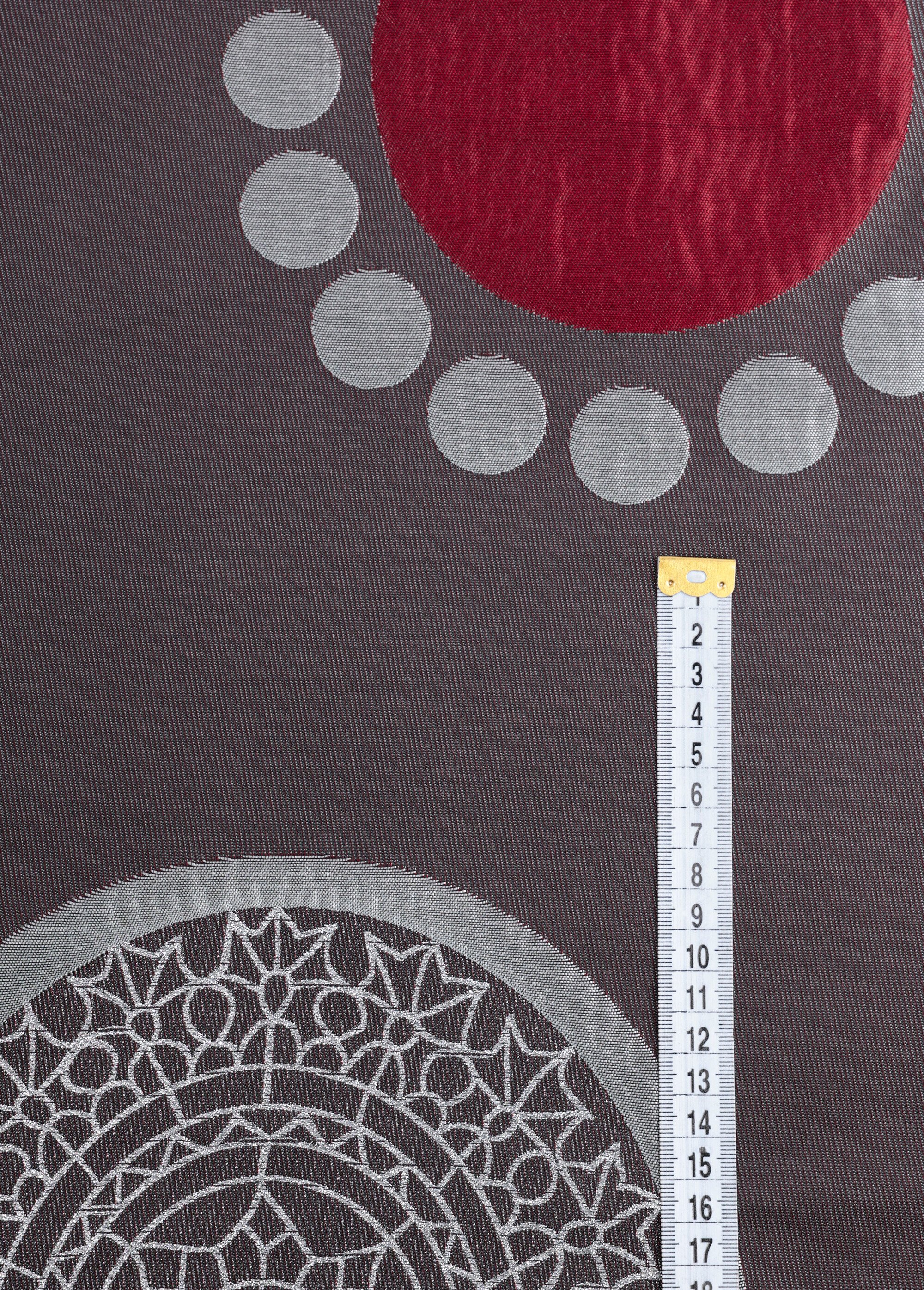 Coupon ameublement, tissu satiné rosace MARRON COT148575 DE1