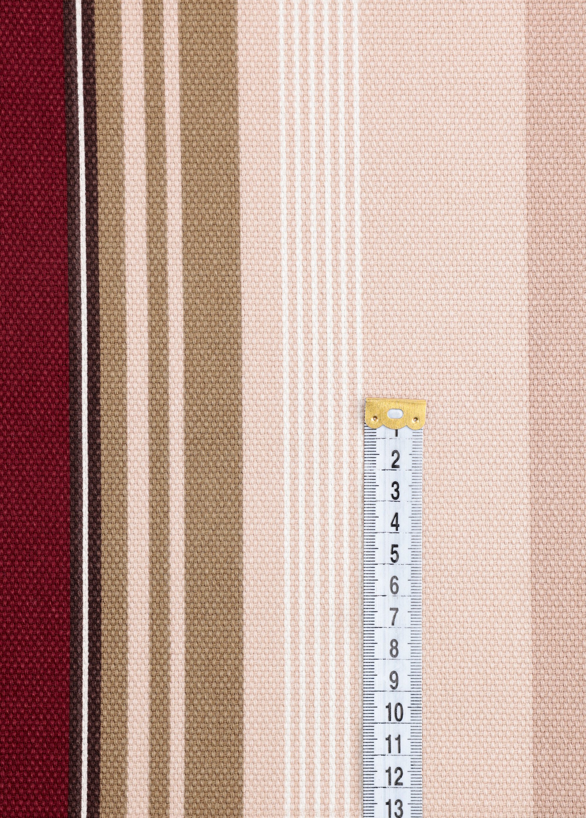 Coupon tissu ameublement, bachette rayée BEIGE COT148574 DE1