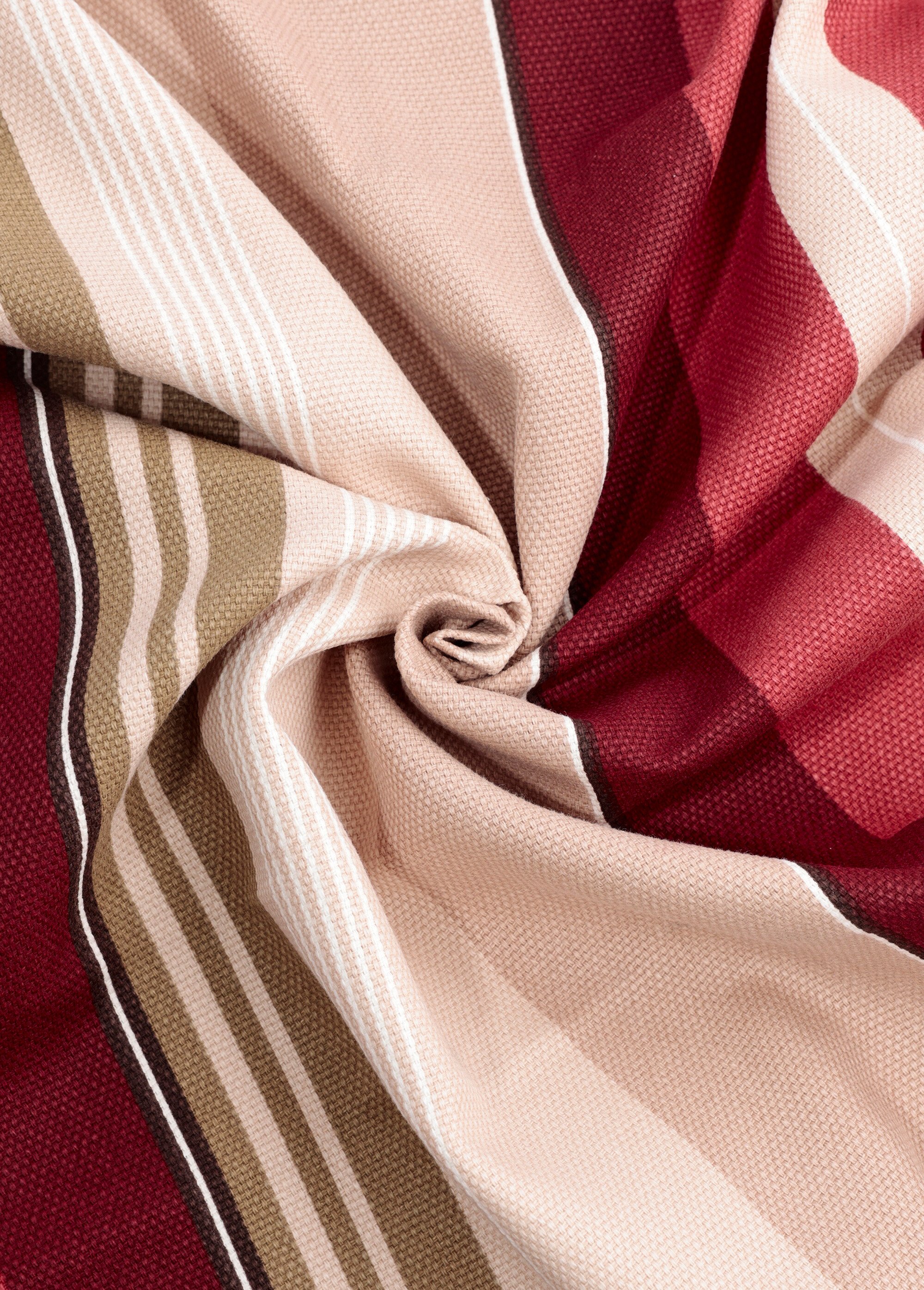 Coupon tissu ameublement, bachette rayée BEIGE COT148574 FA1