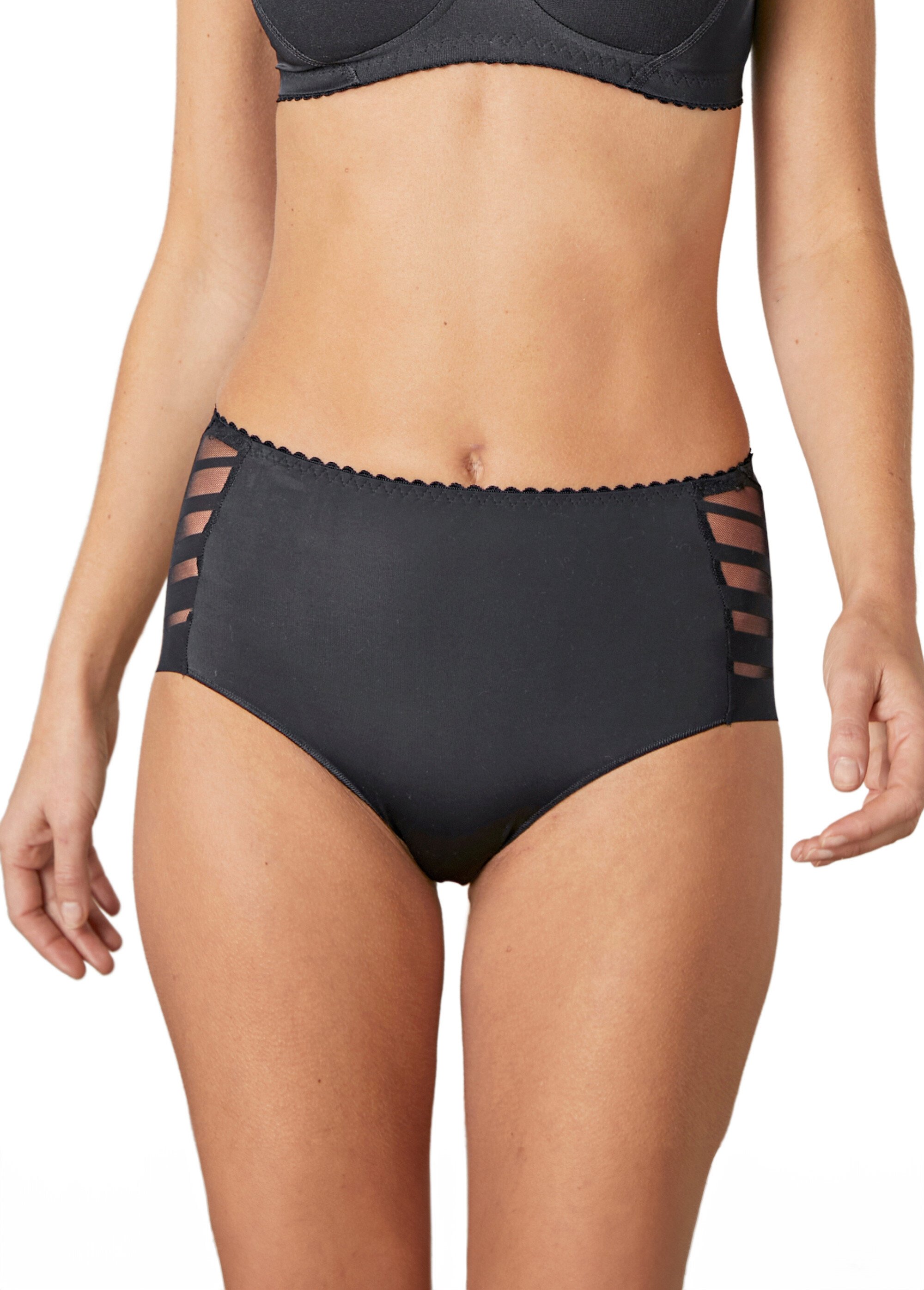 Culotte extensible taille haute tulle effet rayé