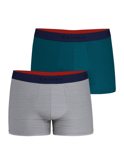 Lot de 2 boxers rayé/uni homme Homme Bleu EMILW14-2400 DE1