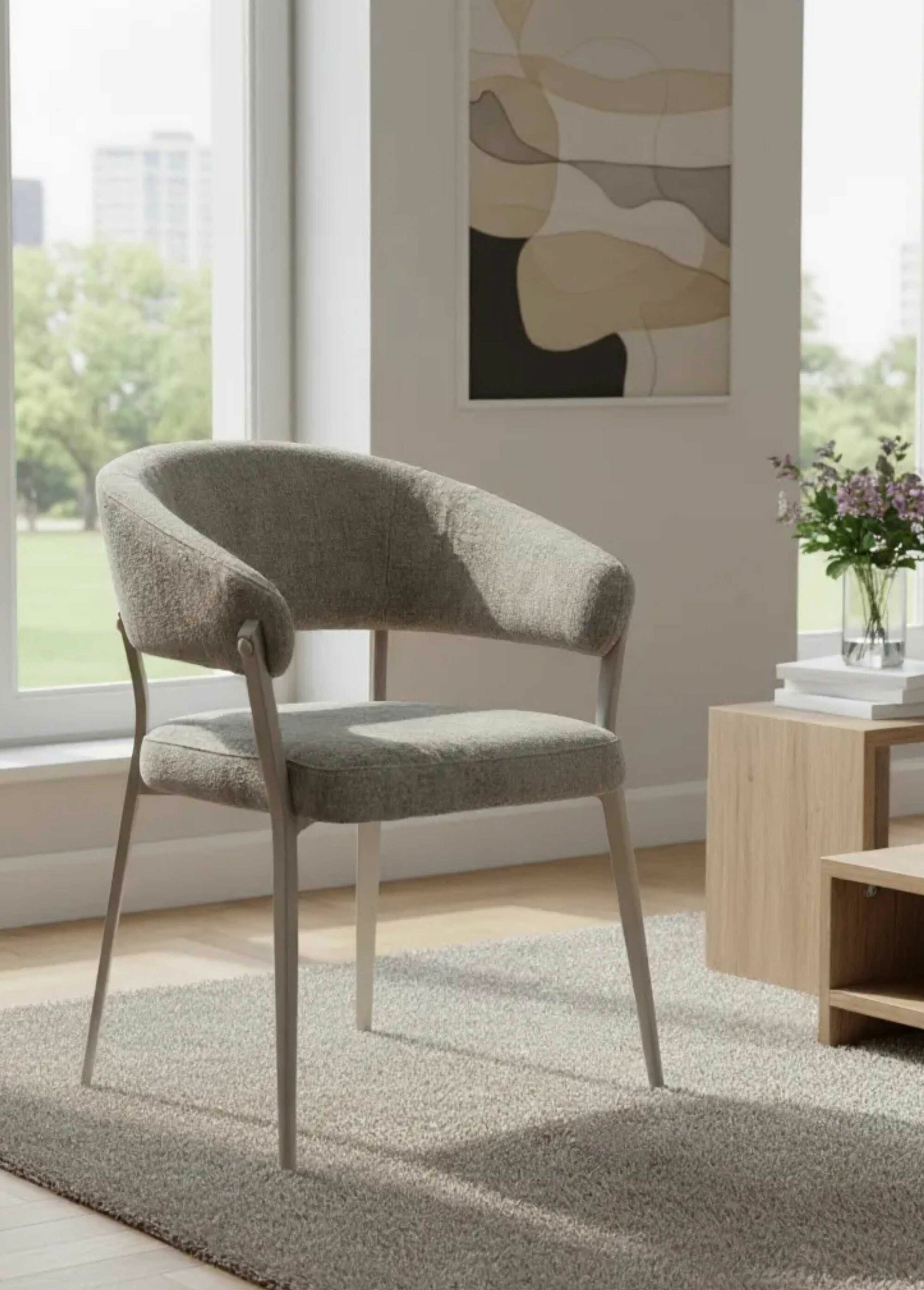 Fauteuil assise tissu maille chenille 1B MARRON CMP-HD7792 SI1