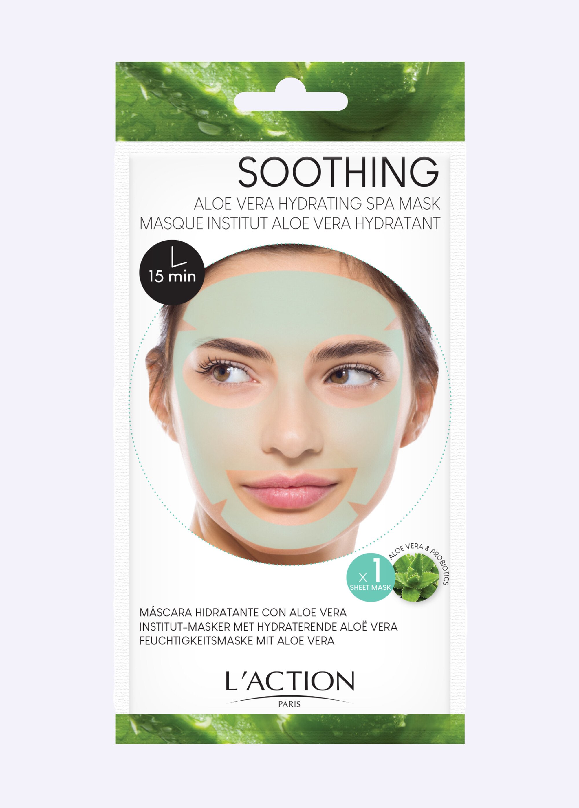 Lot de 3 masques Institut Aloe Vera hydratant - l'Action Vert GALOEVERA FA1