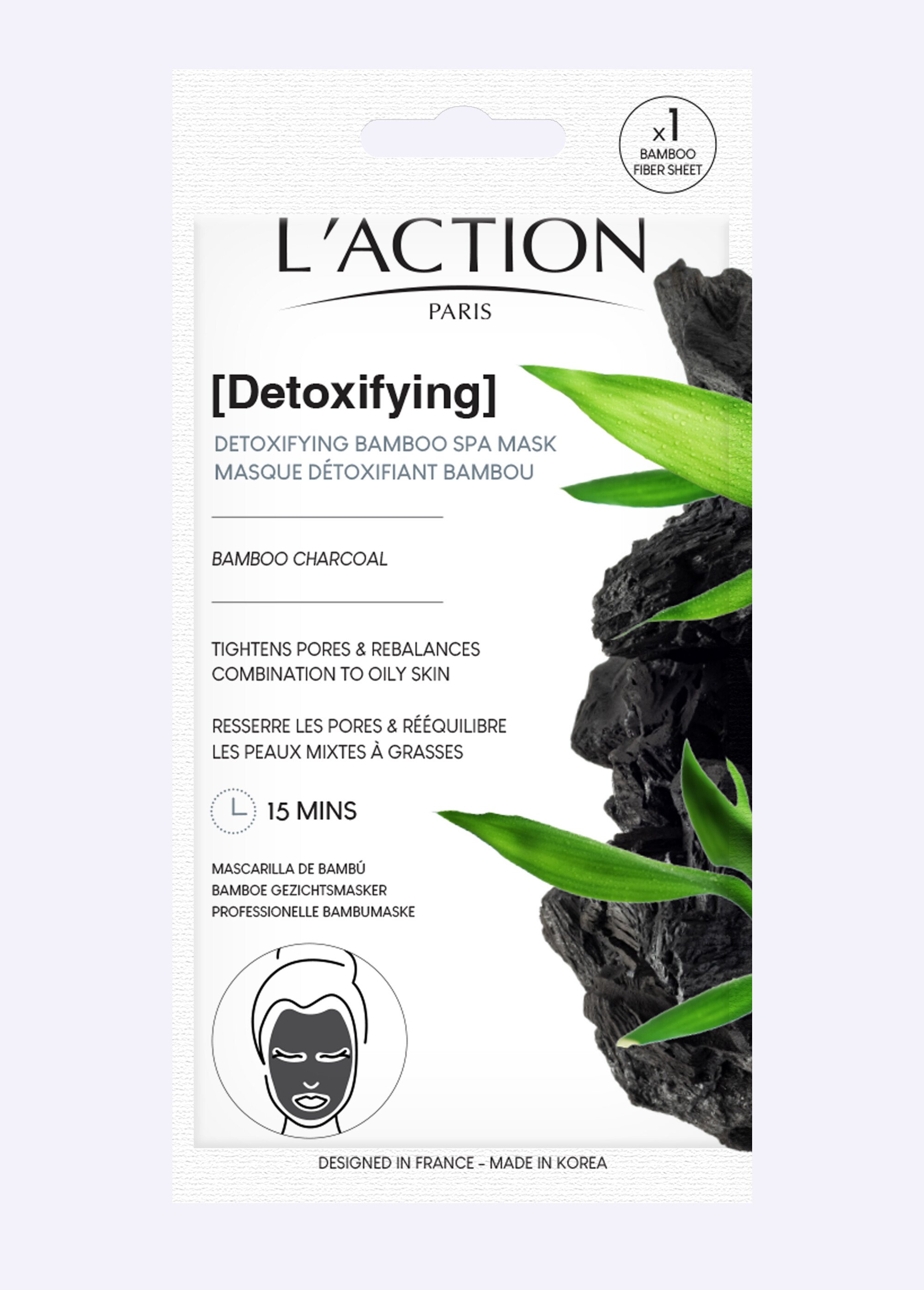 Lot de 3 masques Institut Bambou détoxifiant - l'Action Vert GABAMBOU DE1