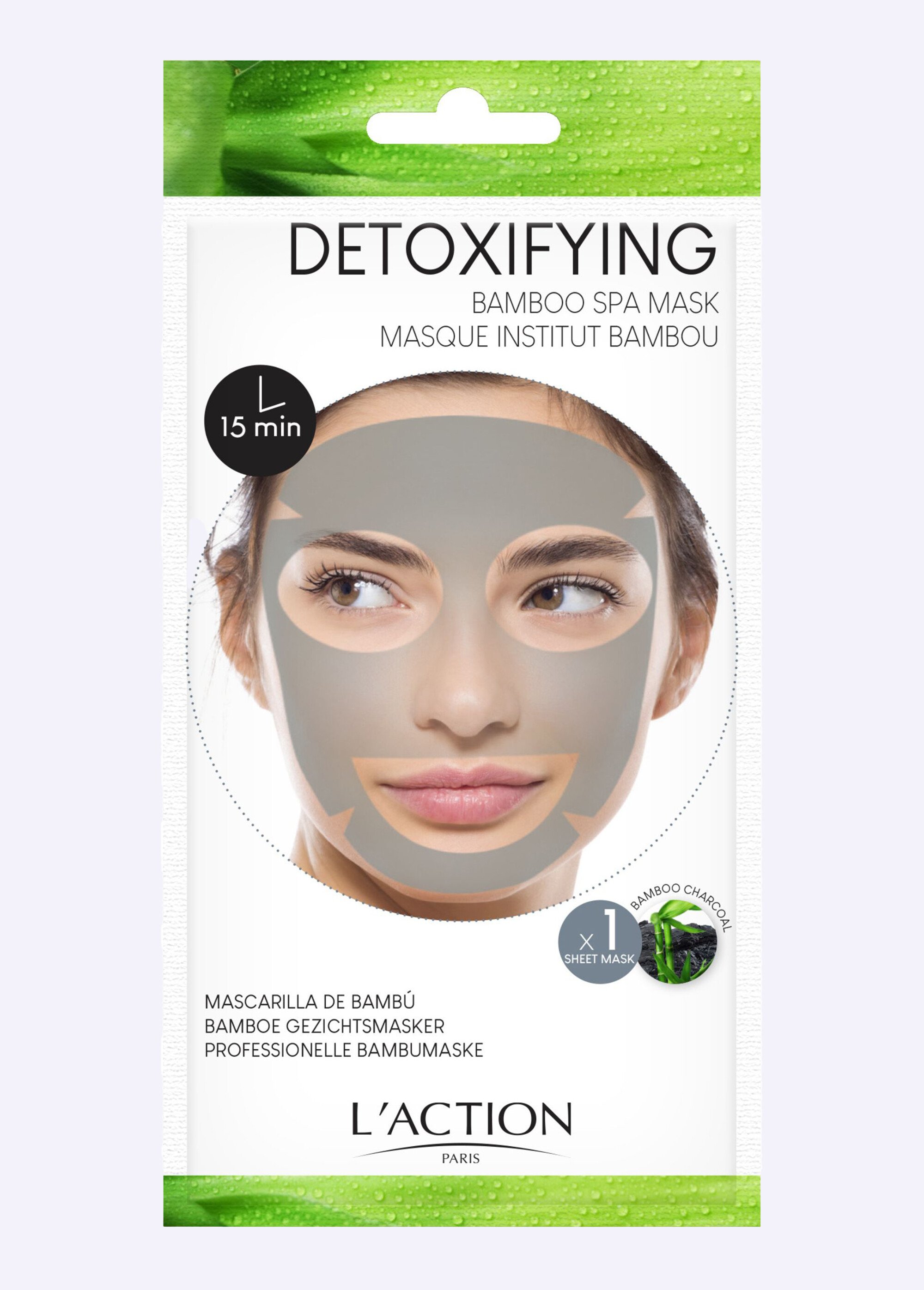 Lot de 3 masques Institut Bambou détoxifiant - l'Action Vert GABAMBOU FA1