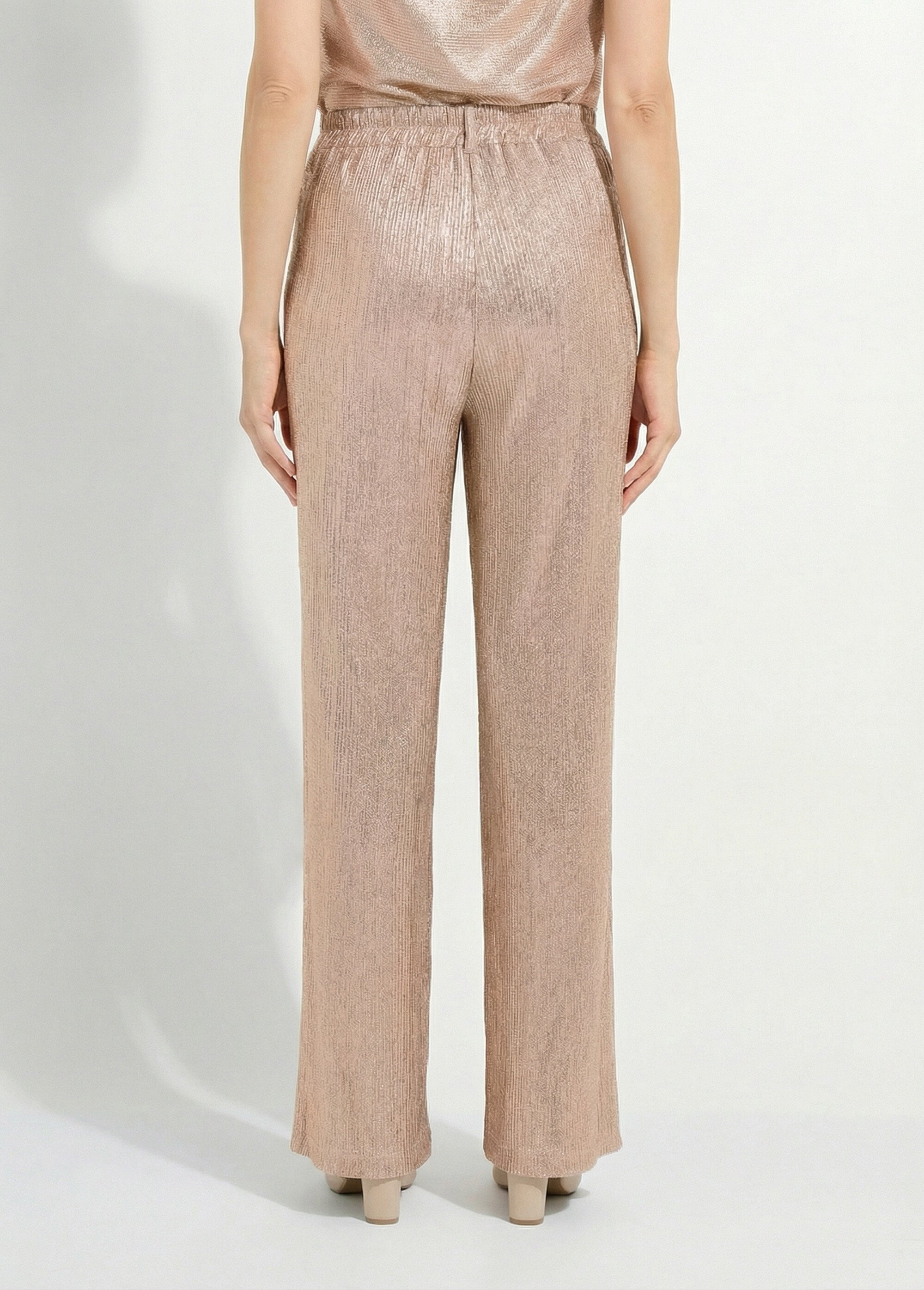 Pantalon large semi élastiqué à pinces