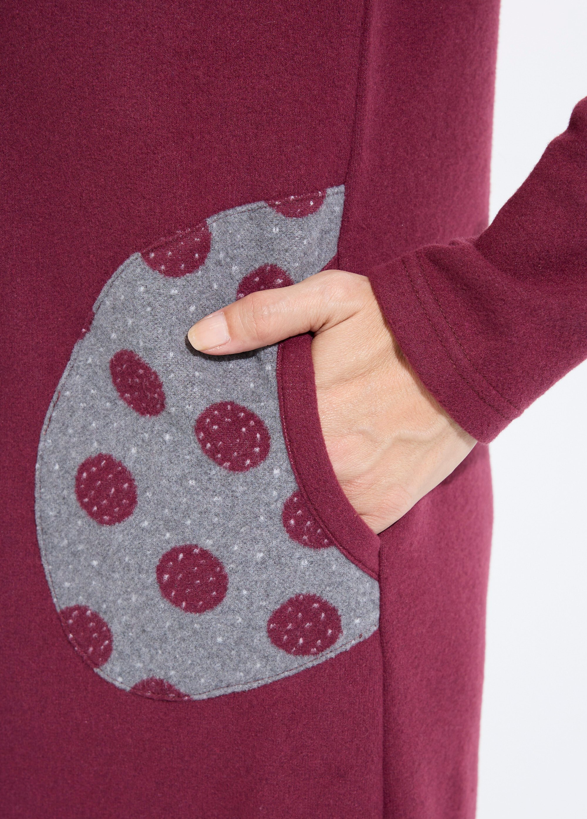 Peignoir boutonné court maille milano Femme Rouge SOUCHET DE2