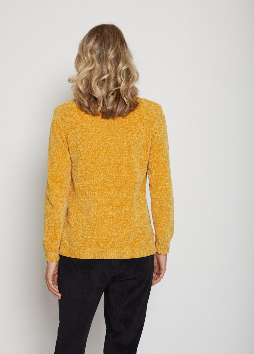 Pull col rond maille chenille