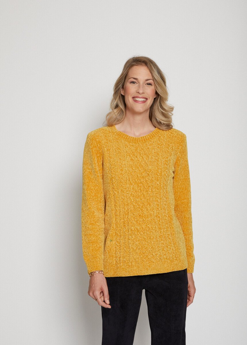 Pull col rond maille chenille