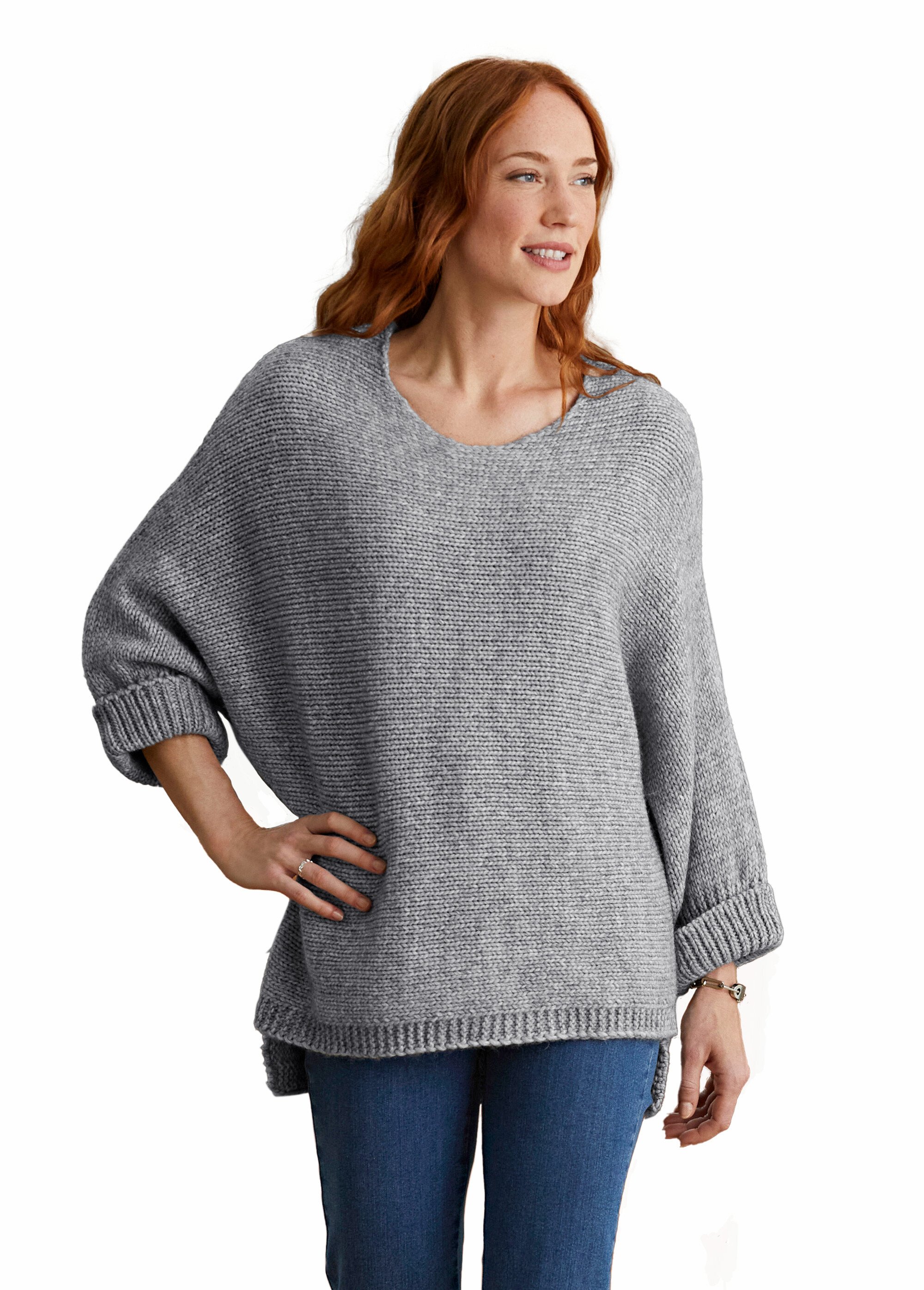 Pull-tunique maille chinée volume boîte