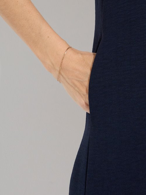 Robe droite courte col V festonné Femme Bleu ECLAIR DE2