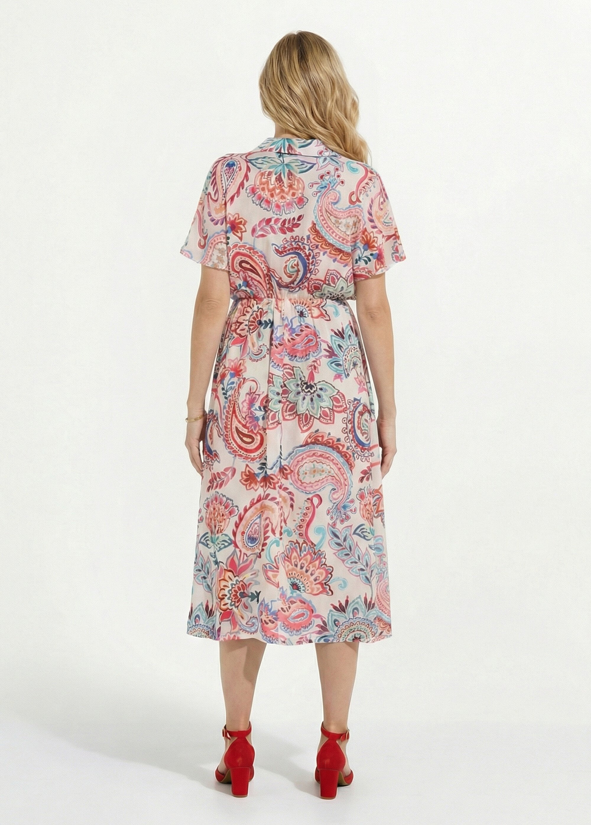 Robe longue imprimée manches courtes Femme MULTICOLORE EVY DO1