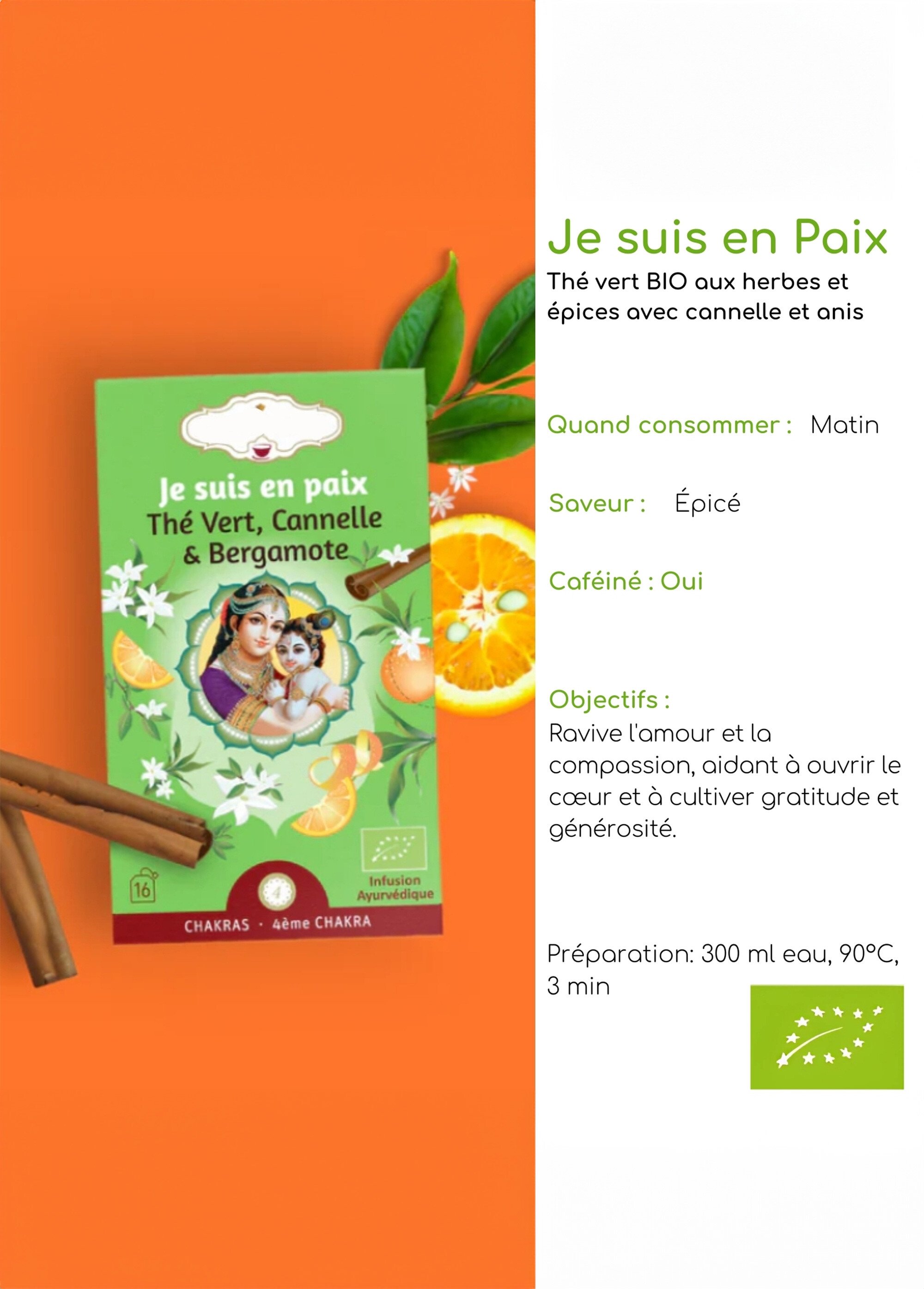 Sachets infusion BIO cannelle bergamote Vert ZENTISANE2 DE2