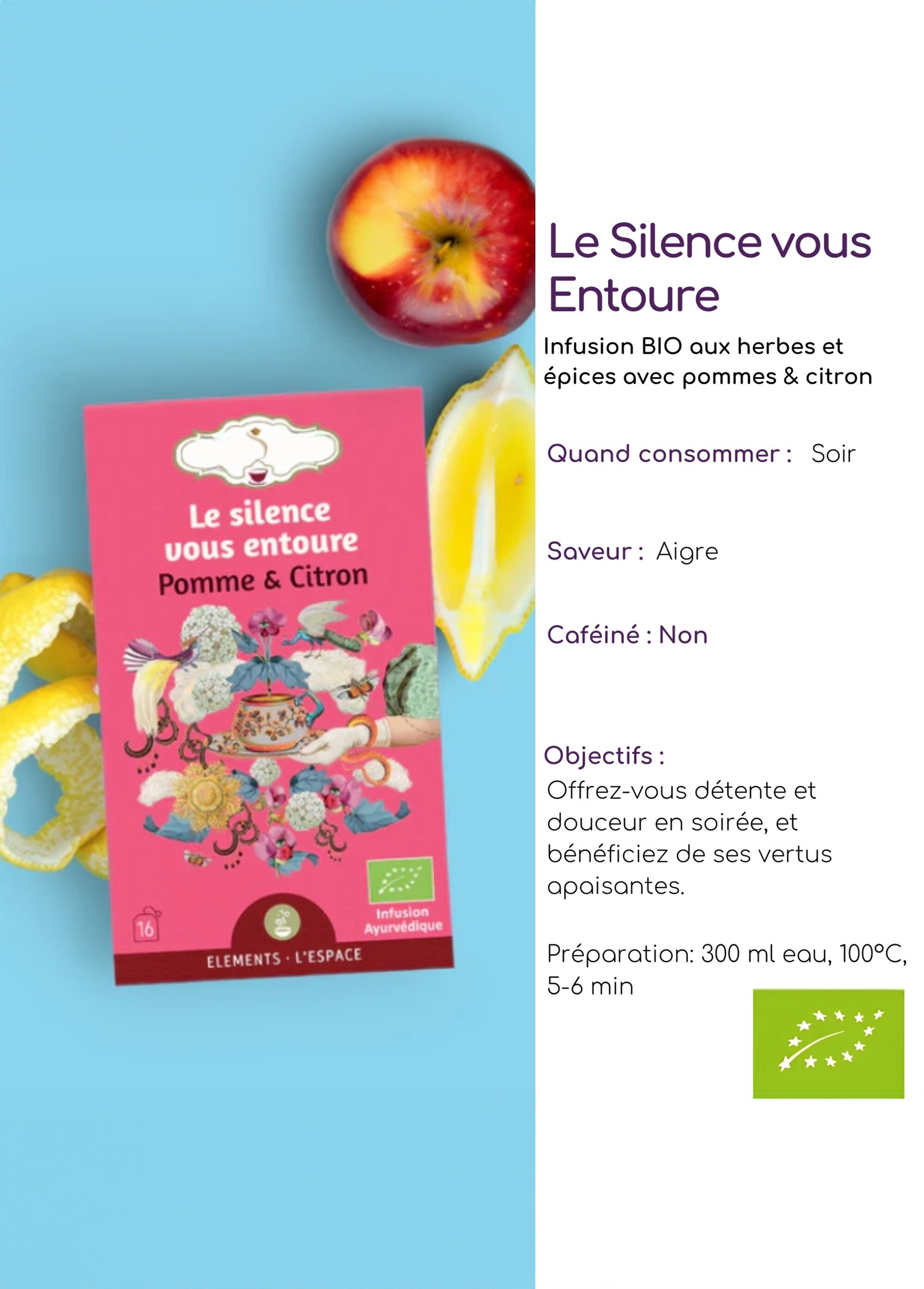 Sachets infusion BIO pomme citron Rose ZENTISANE3 DE2