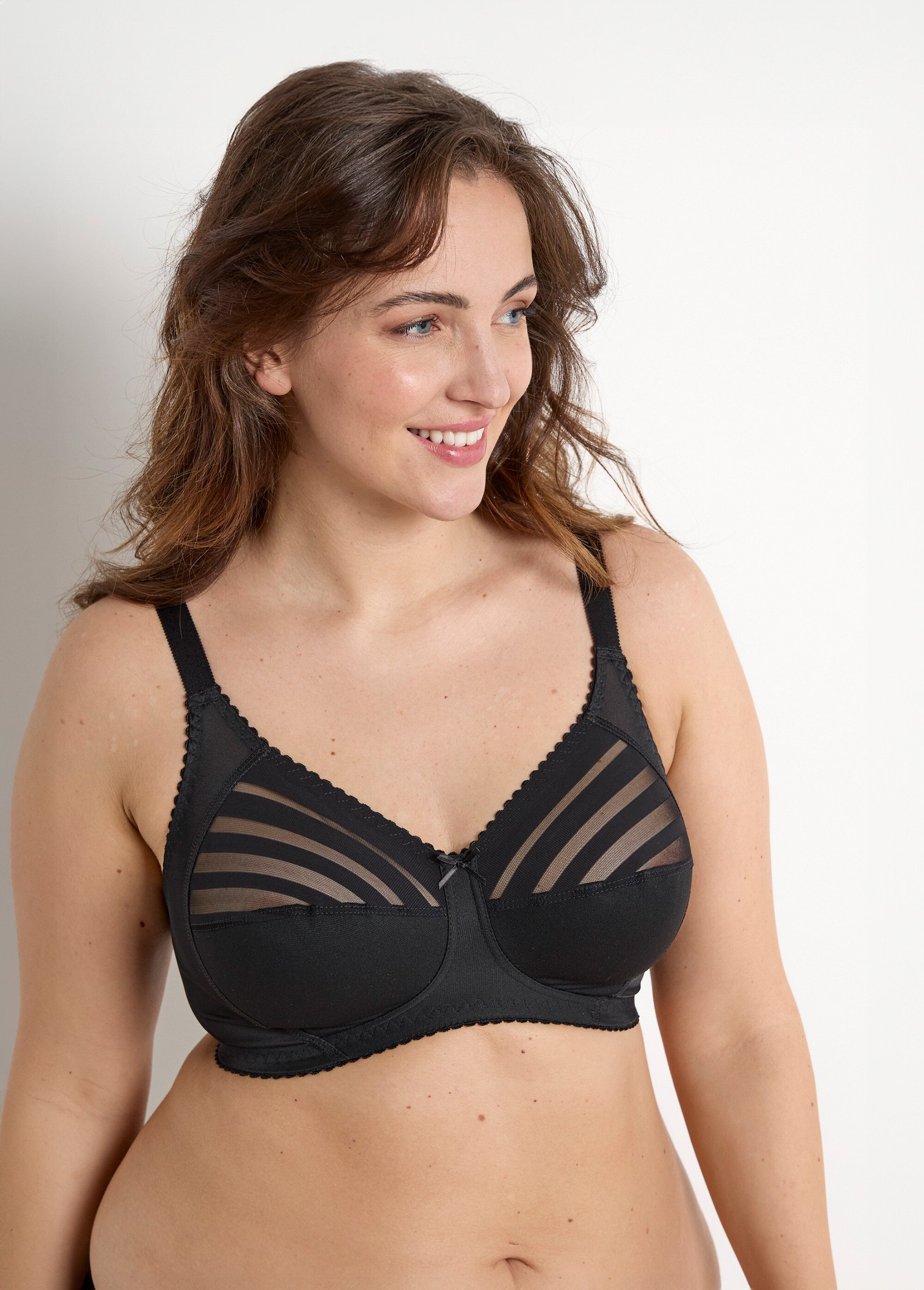 Soutien-gorge sans armatures tulle effet rayé