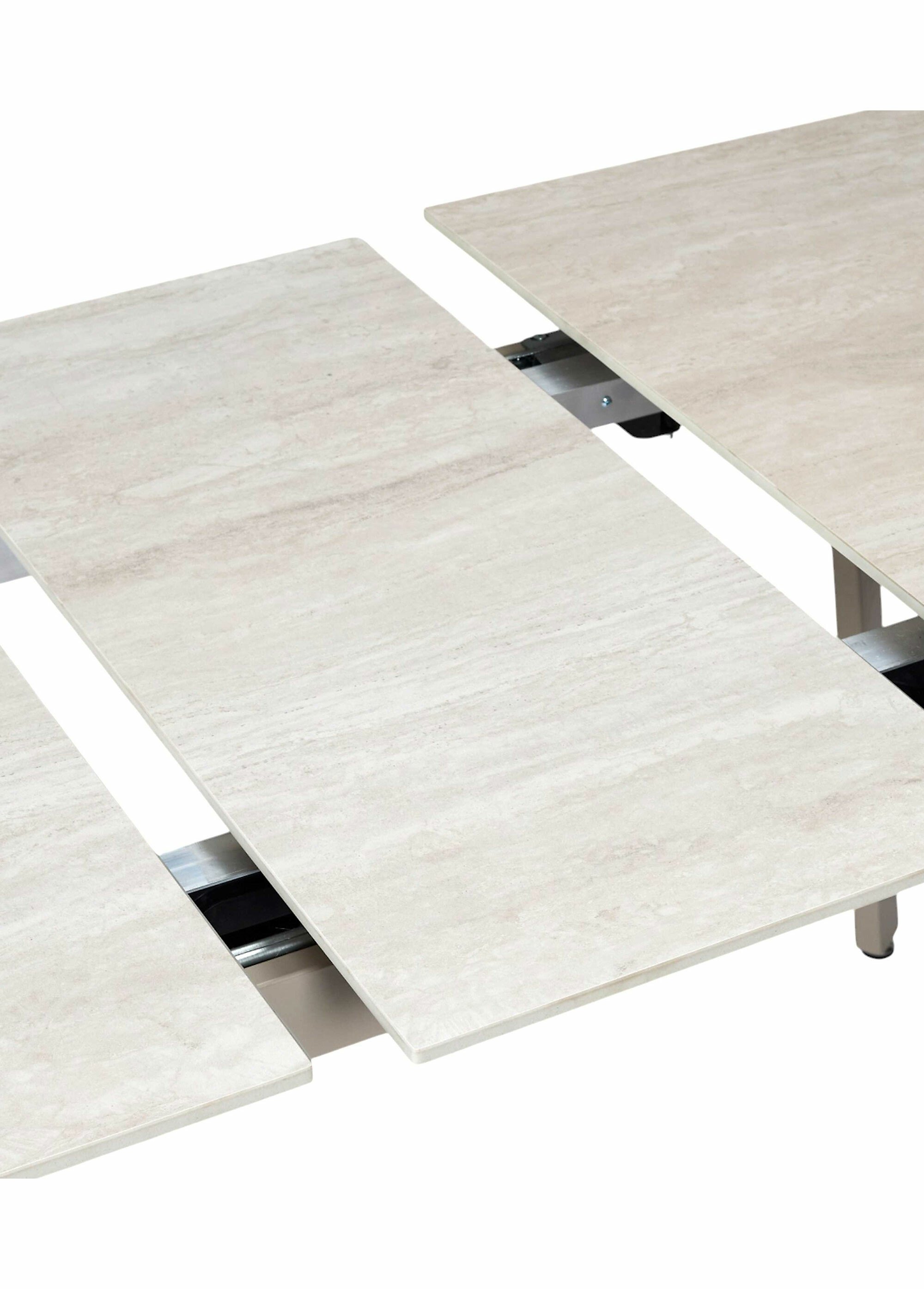 Table extensible effet pierre  travertin BEIGE CMP-HD7804 DE2