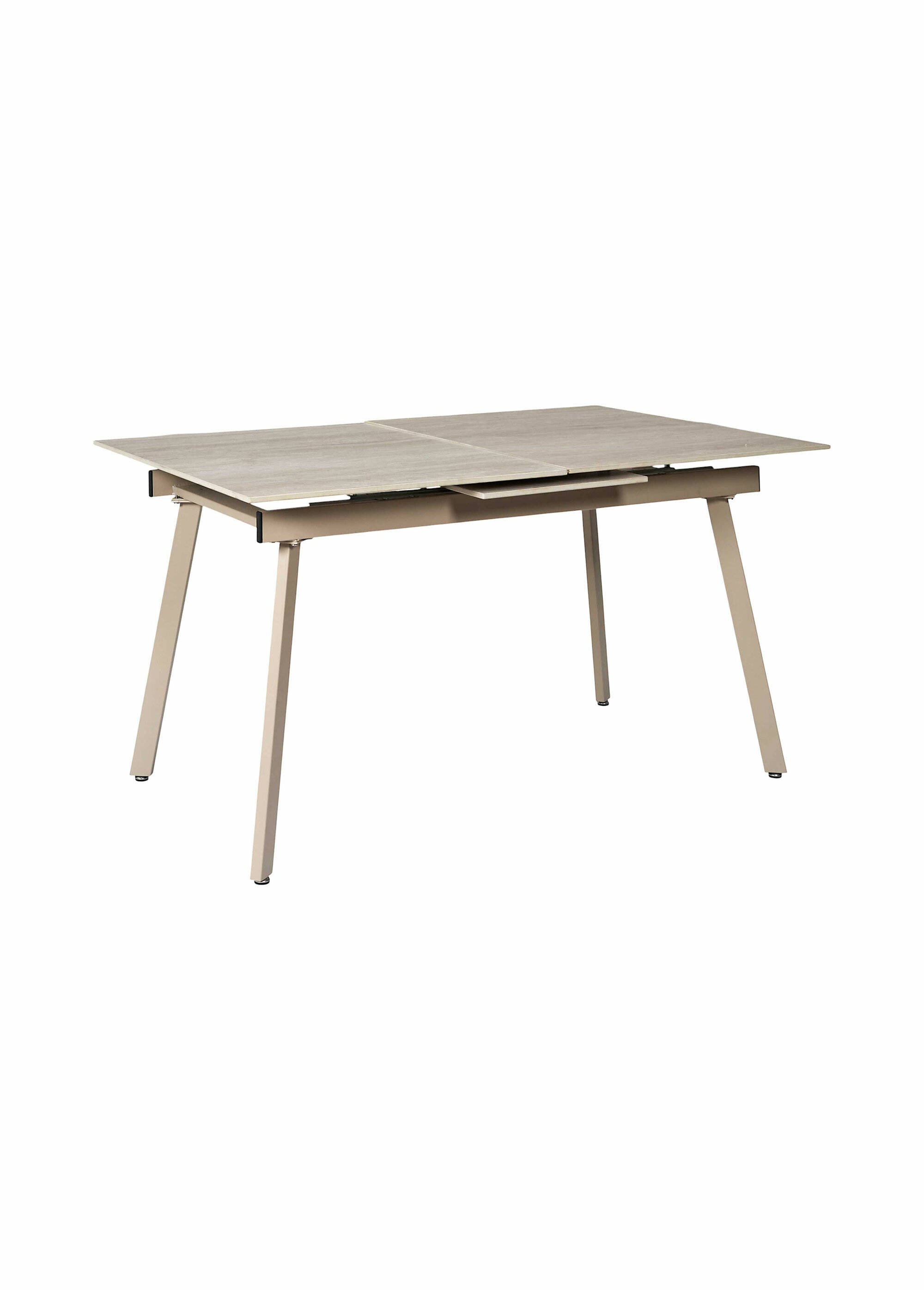 Table extensible effet pierre  travertin