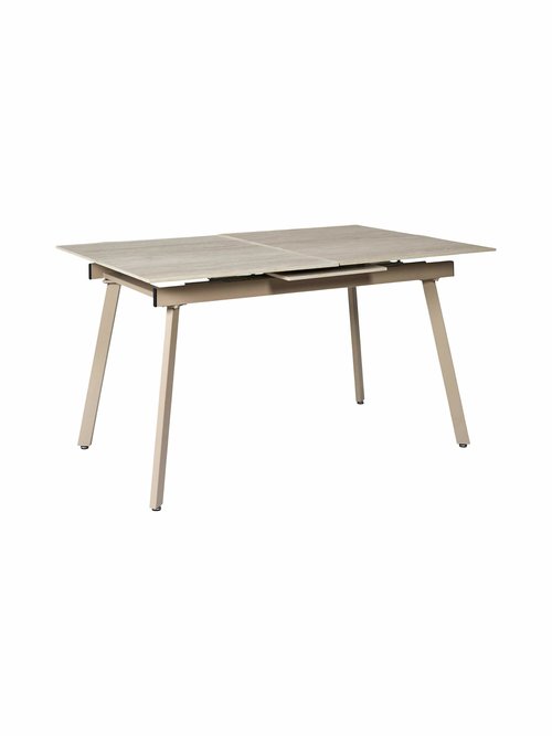 Table extensible effet pierre travertin BEIGE CMP-HD7804 FA1