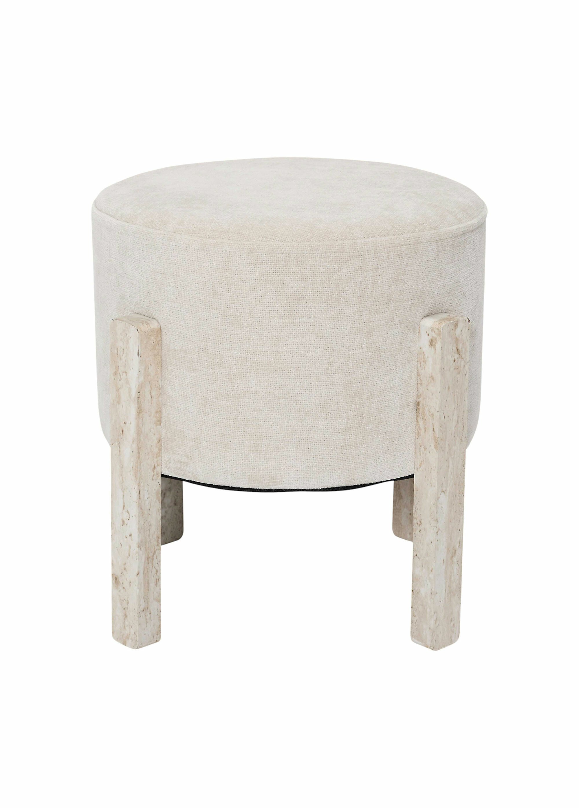 Tabouret d’appoint en maille chenille BEIGE CMP-HD7805 DE1