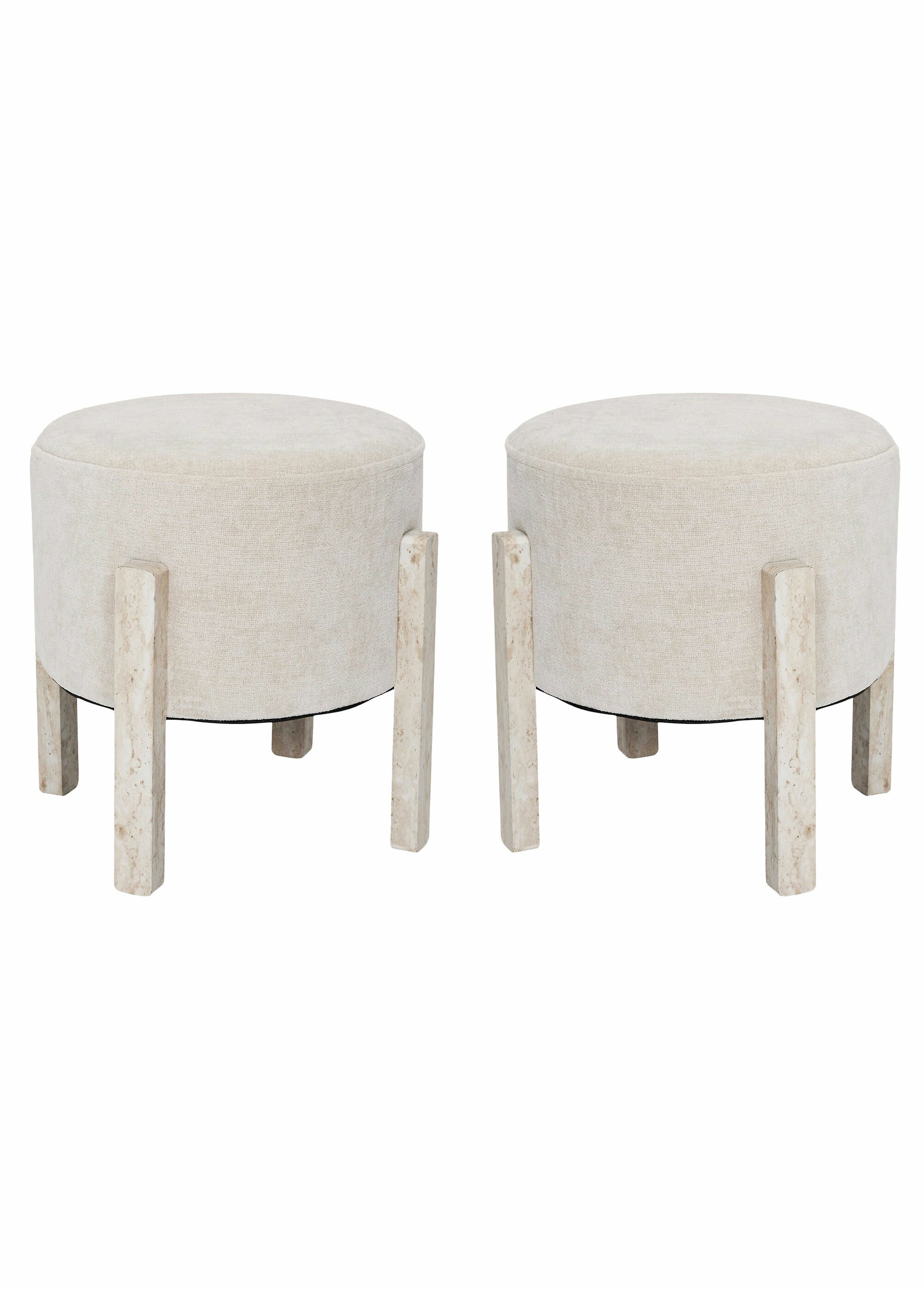 Tabouret d’appoint en maille chenille