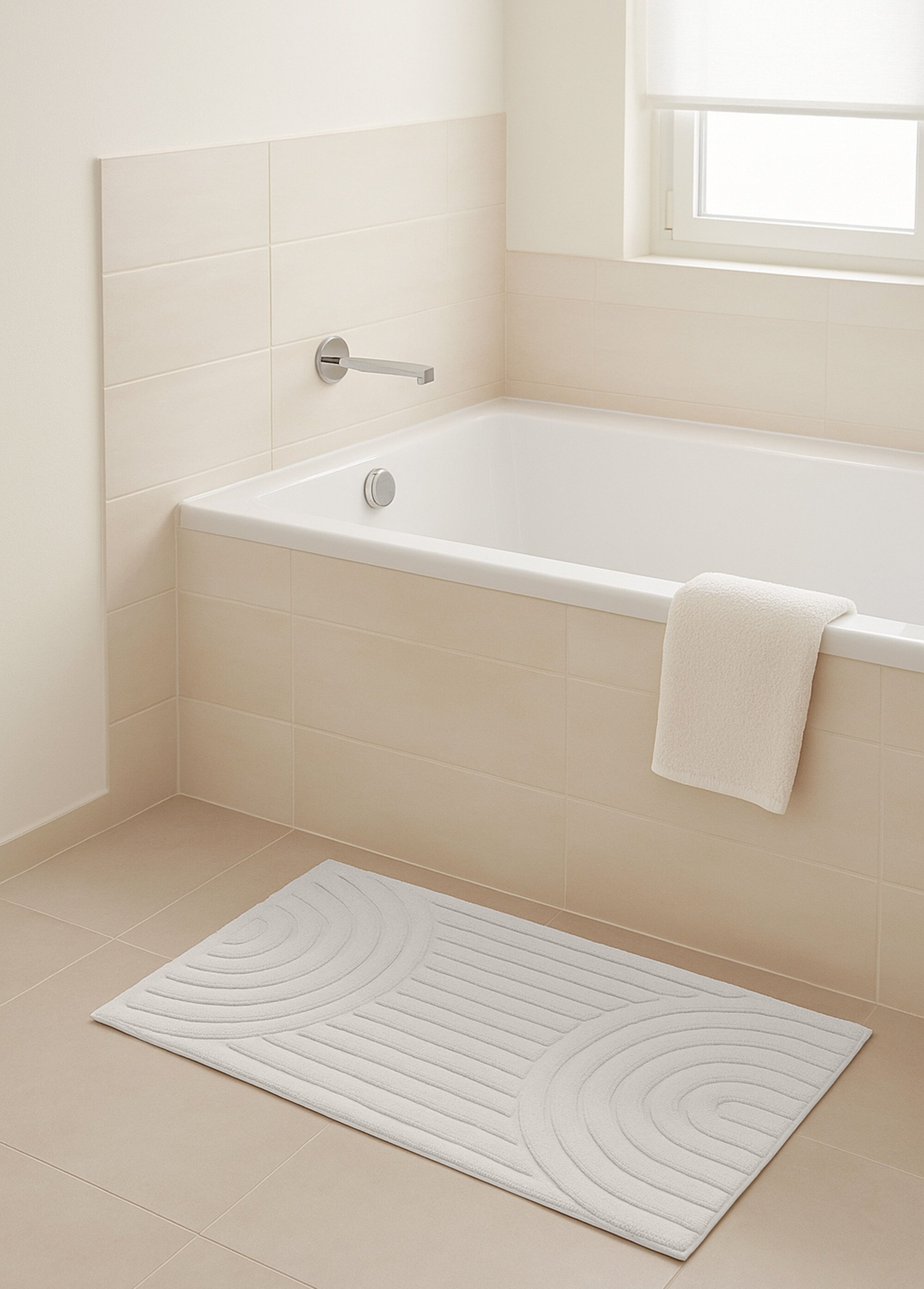 Tapis reliefé motif arches, 110x60cm Rose NOR-33994 SI1