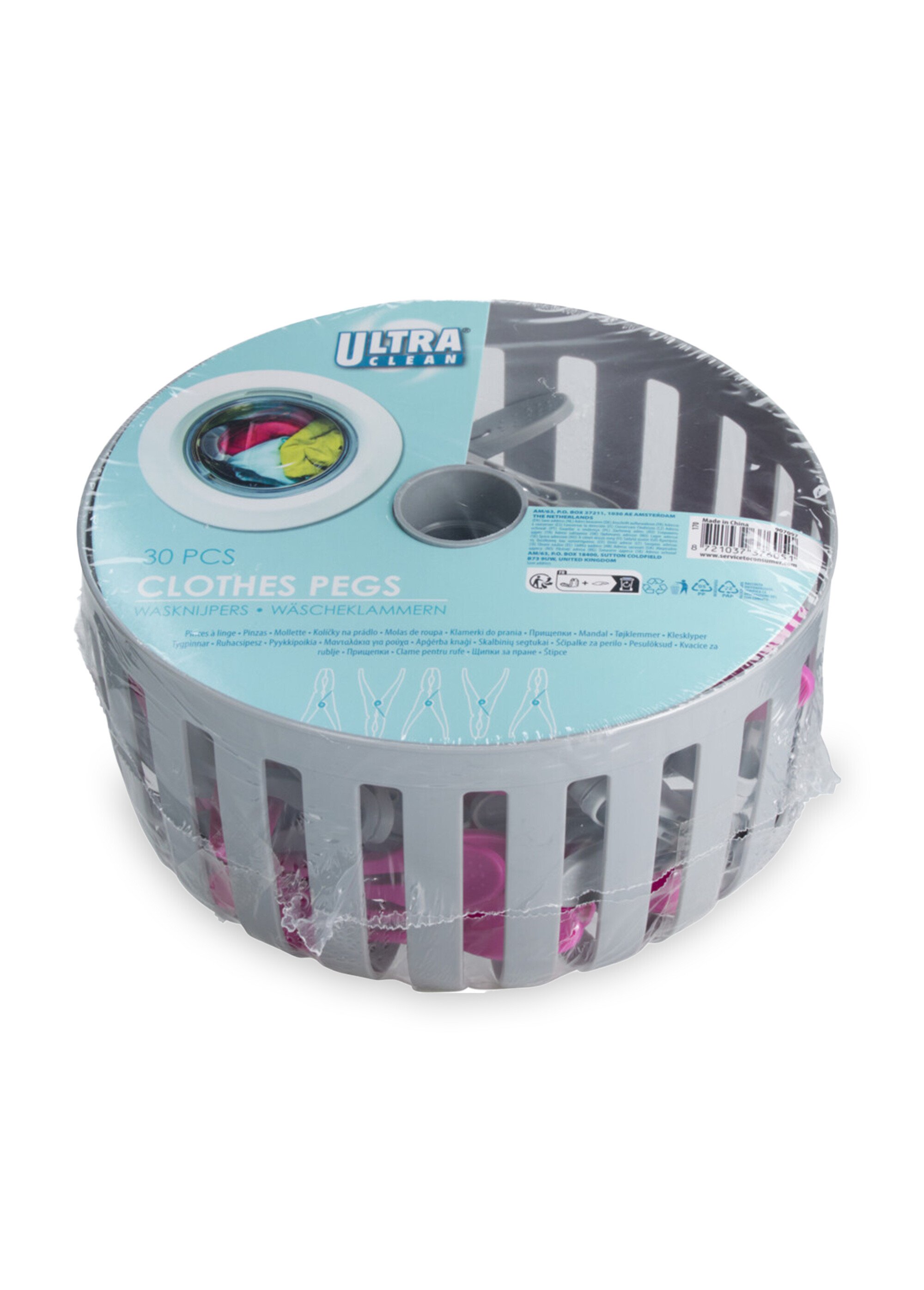 30 pinces à linge + panier Gris KP-170491860 DE1
