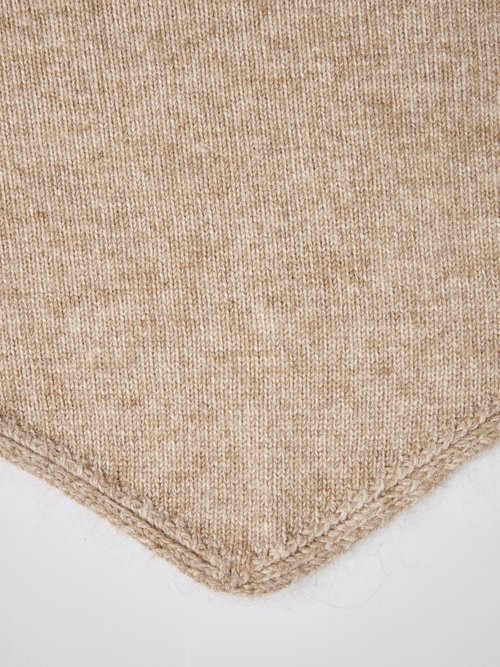 Echarpe triangle avec laine + cachemire Femme Beige AST3593 DE1