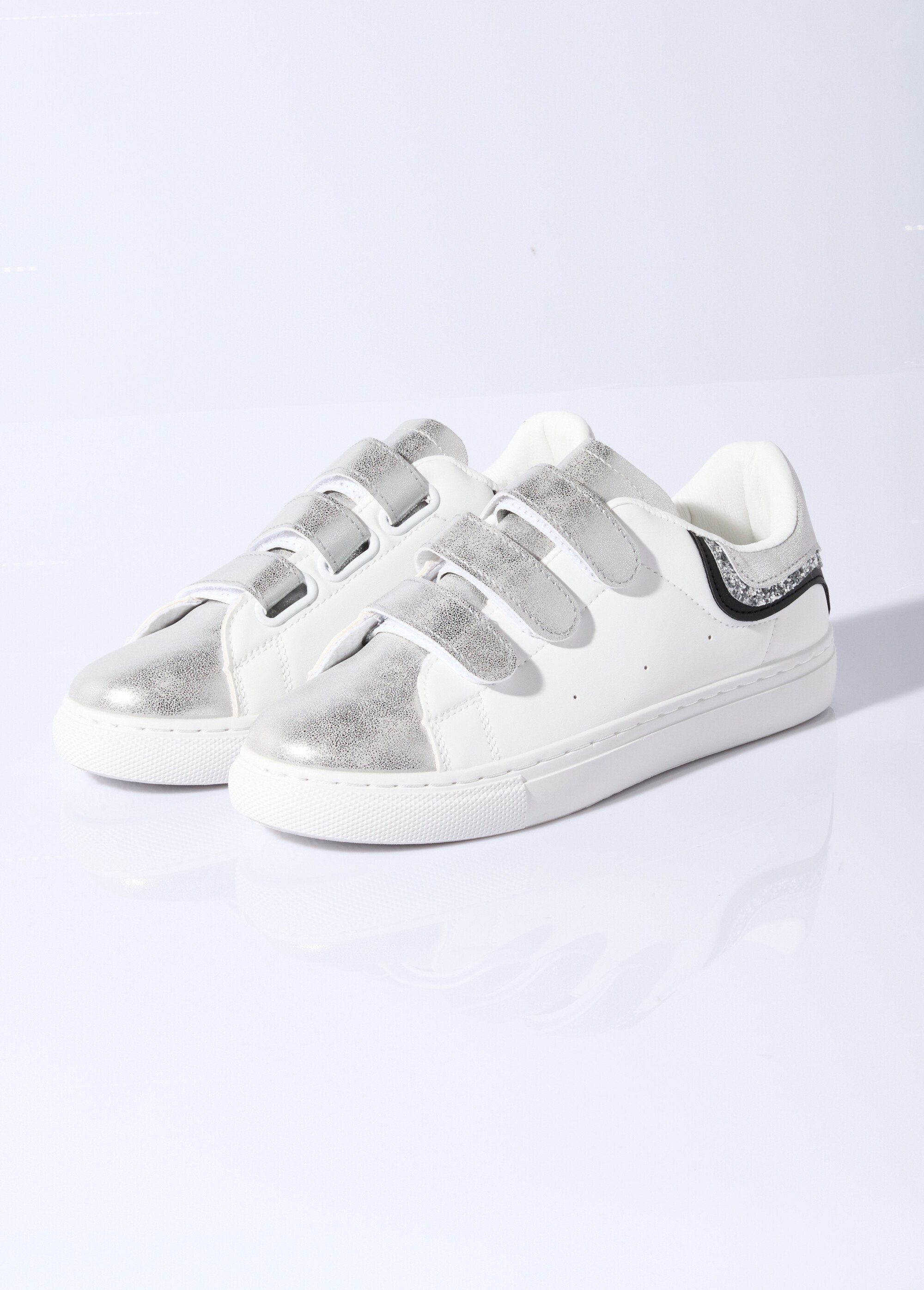 Baskets à scratchs détails métallisés