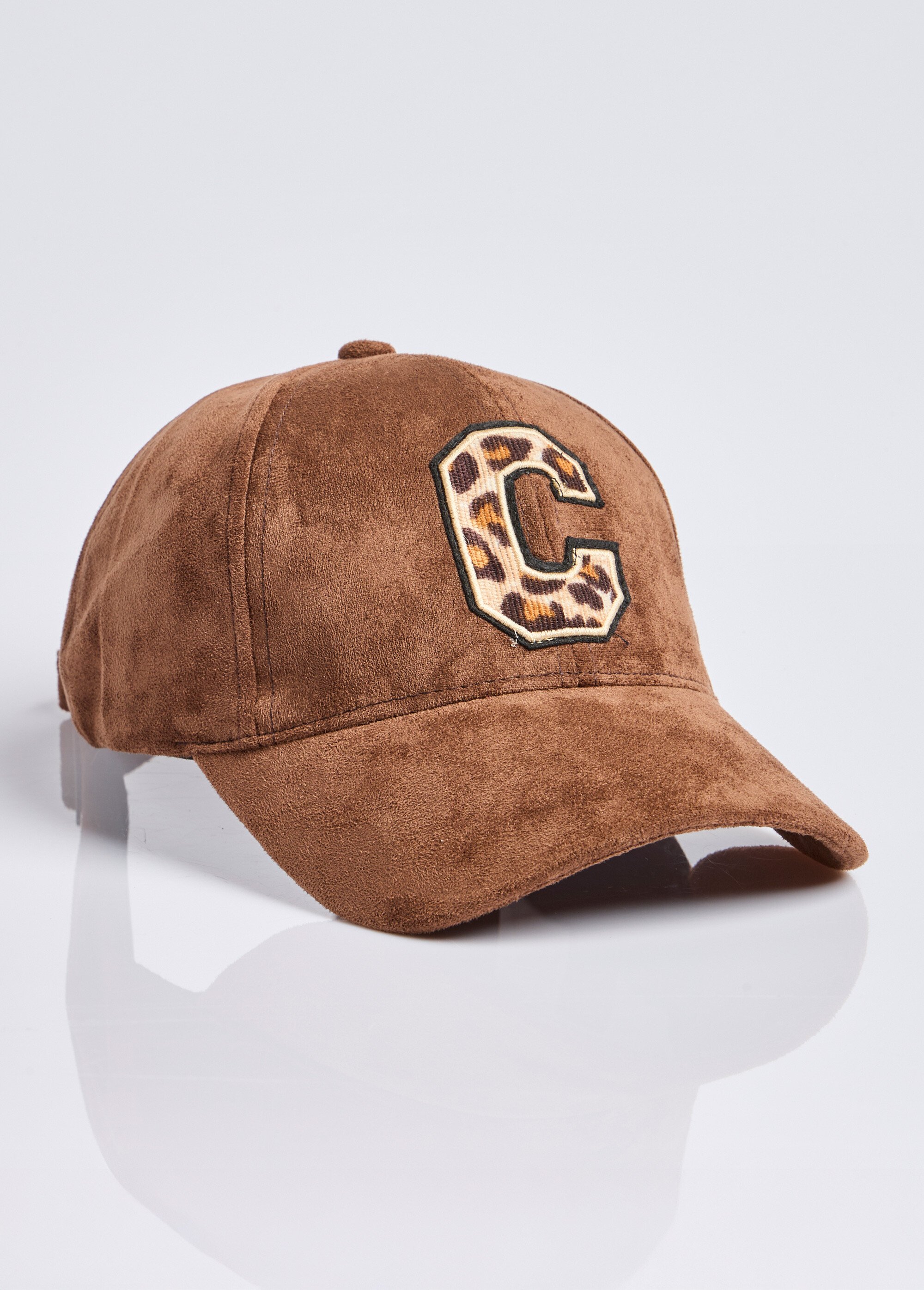 Casquette en simili daim, détail léopard Femme Marron AST410189 FA1