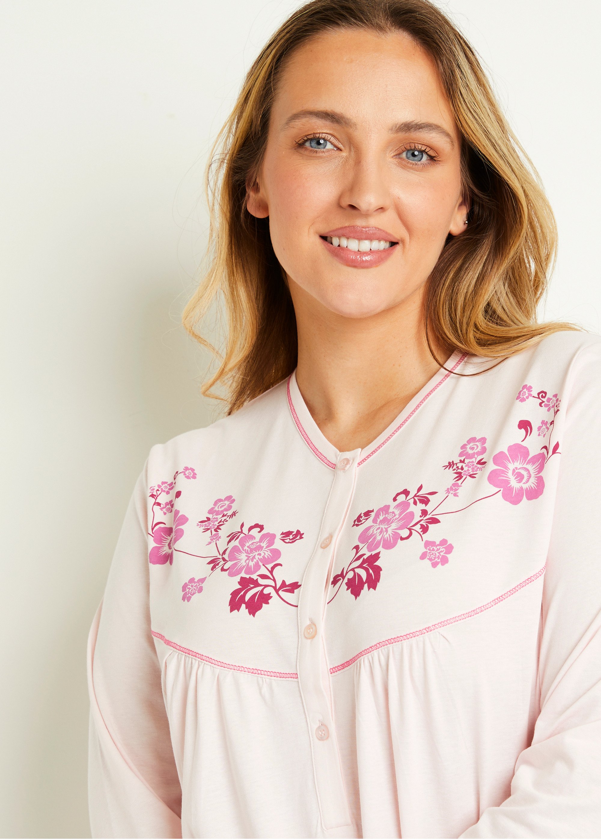 Chemise de nuit longue coton - lot de 2