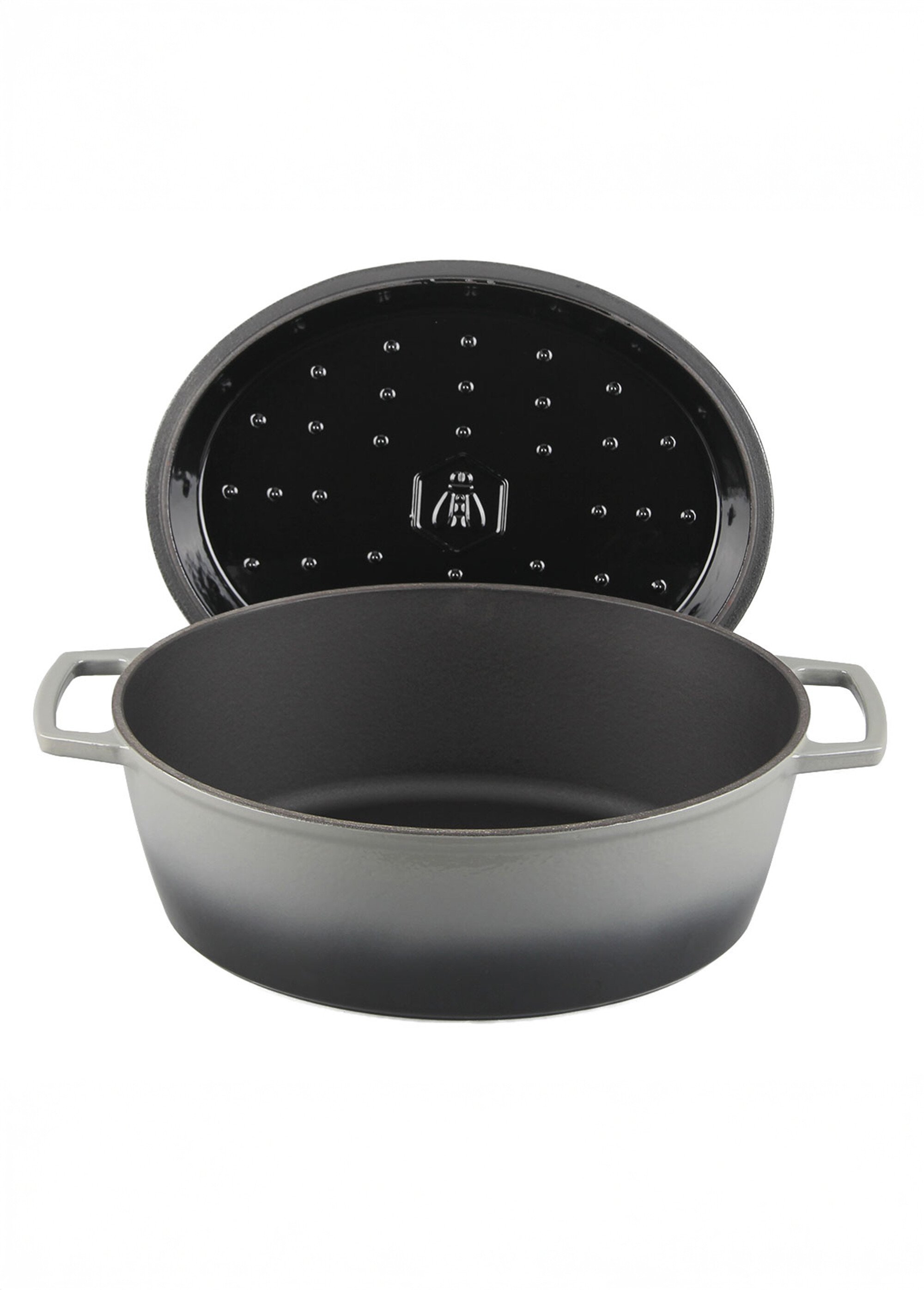 Cocotte fonte ovale 33cm, Masseiron 2A Gris 9110230 DE1